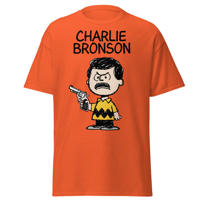Charlie Bronson T-Shirt | Funny Action Movie Mashup Tee - Orange - T-Shirts Online