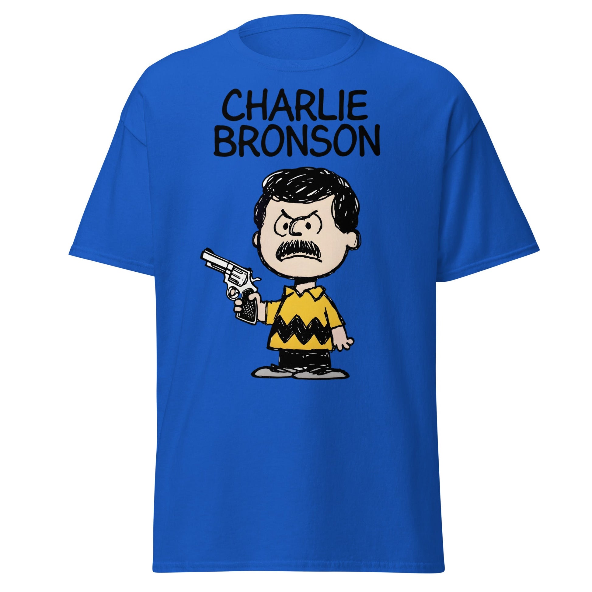 Charlie Bronson T-Shirt | Funny Action Movie Mashup Tee - Royal - T-Shirts Online