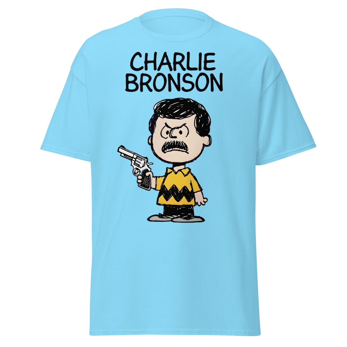 Charlie Bronson T-Shirt | Funny Action Movie Mashup Tee - Sky - T-Shirts Online