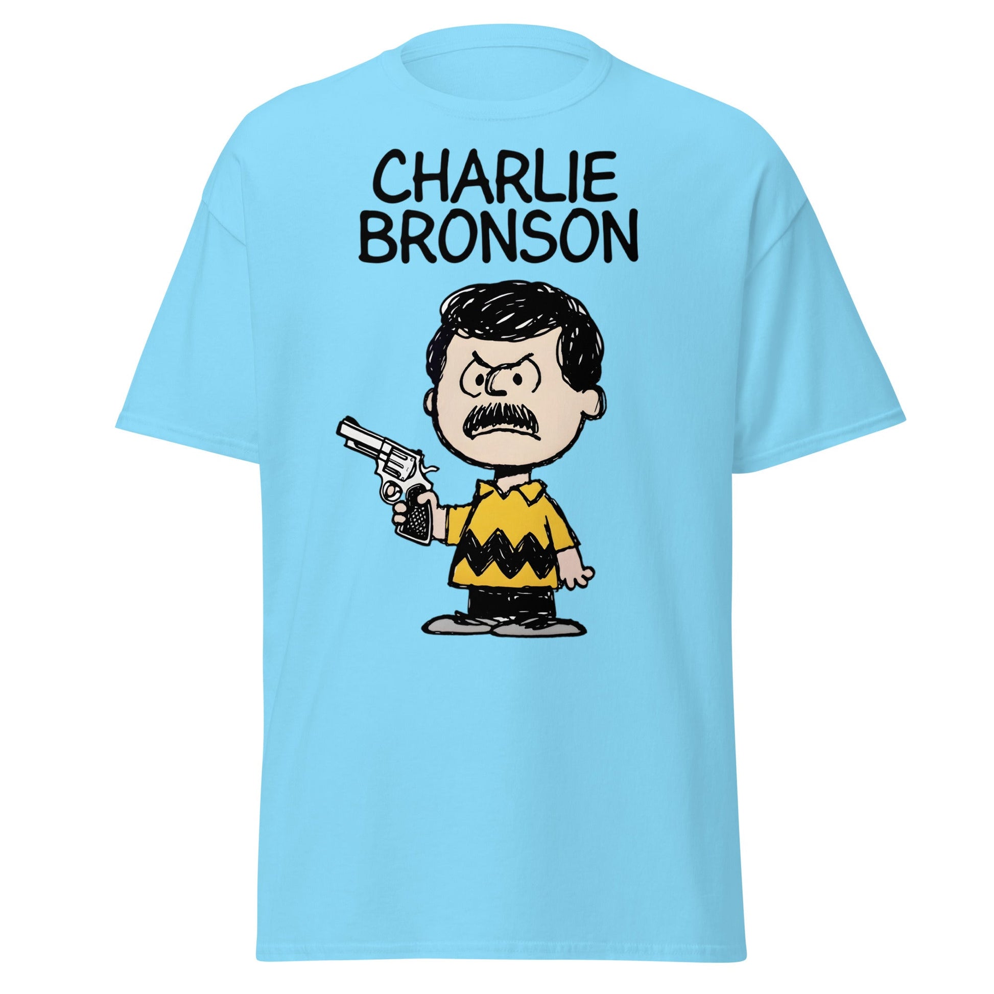 Charlie Bronson T-Shirt | Funny Action Movie Mashup Tee - Sky - T-Shirts Online