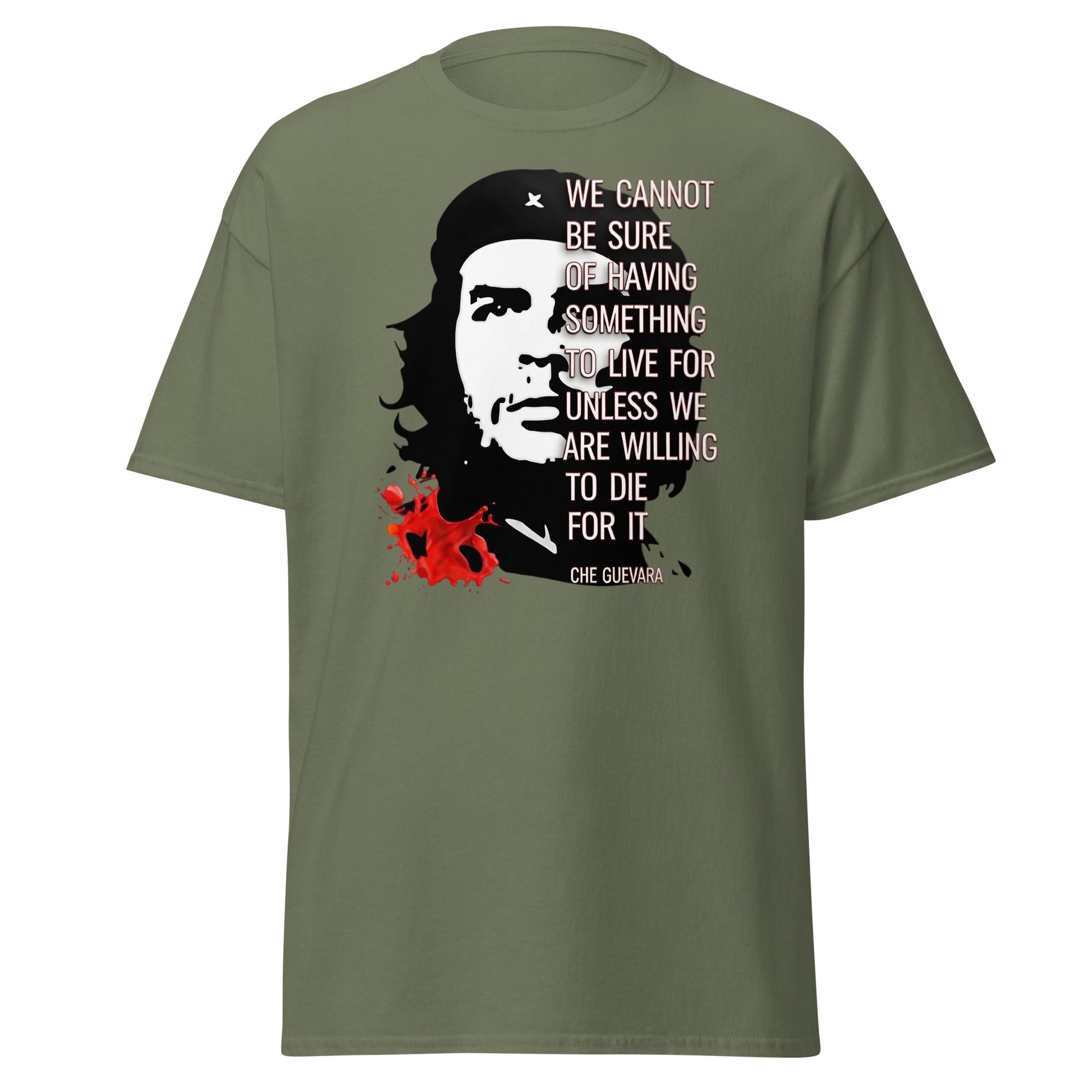 Che Guevara Quote T-Shirt - Revolutionary Graphic Tee - Military Green - T-Shirts Online
