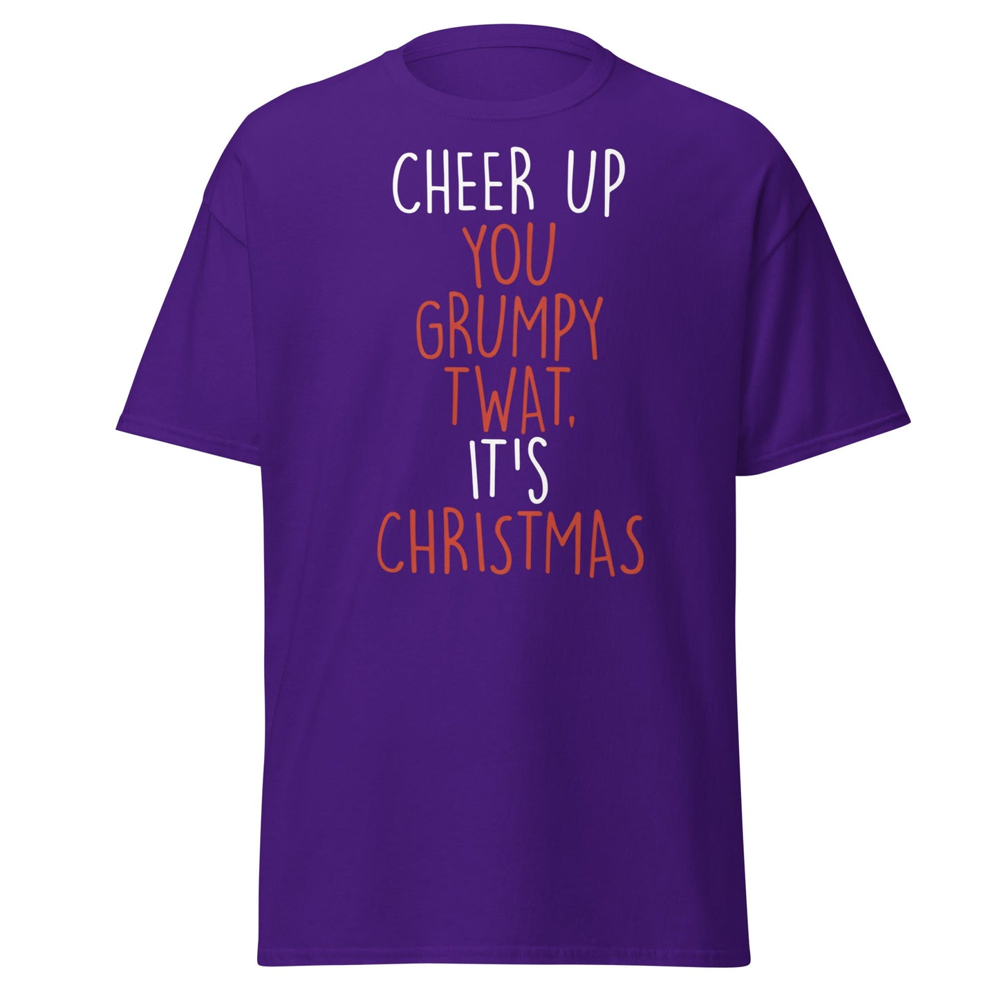 Cheer Up You Grumpy Twat Christmas T-Shirt – Funny Tee - Purple - T-Shirts Online