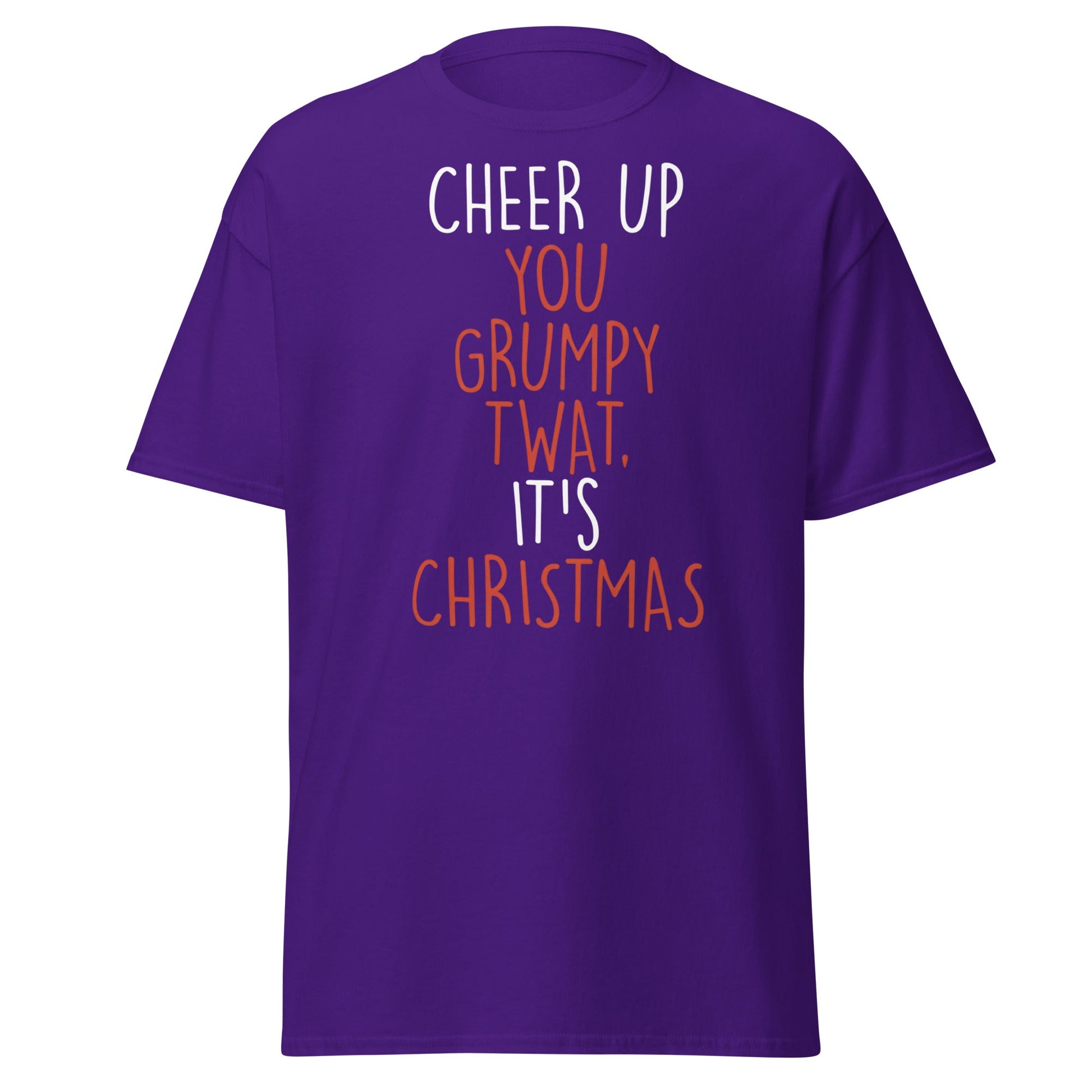 Cheer Up You Grumpy Twat Christmas T-Shirt – Funny Tee - Purple - T-Shirts Online