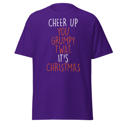 Cheer Up You Grumpy Twat Christmas T-Shirt – Funny Tee - Purple - T-Shirts Online
