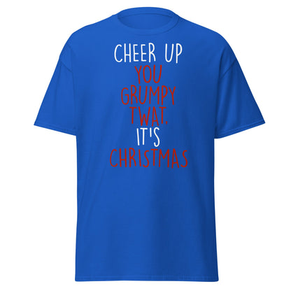 Cheer Up You Grumpy Twat Christmas T-Shirt – Funny Tee - Royal - T-Shirts Online