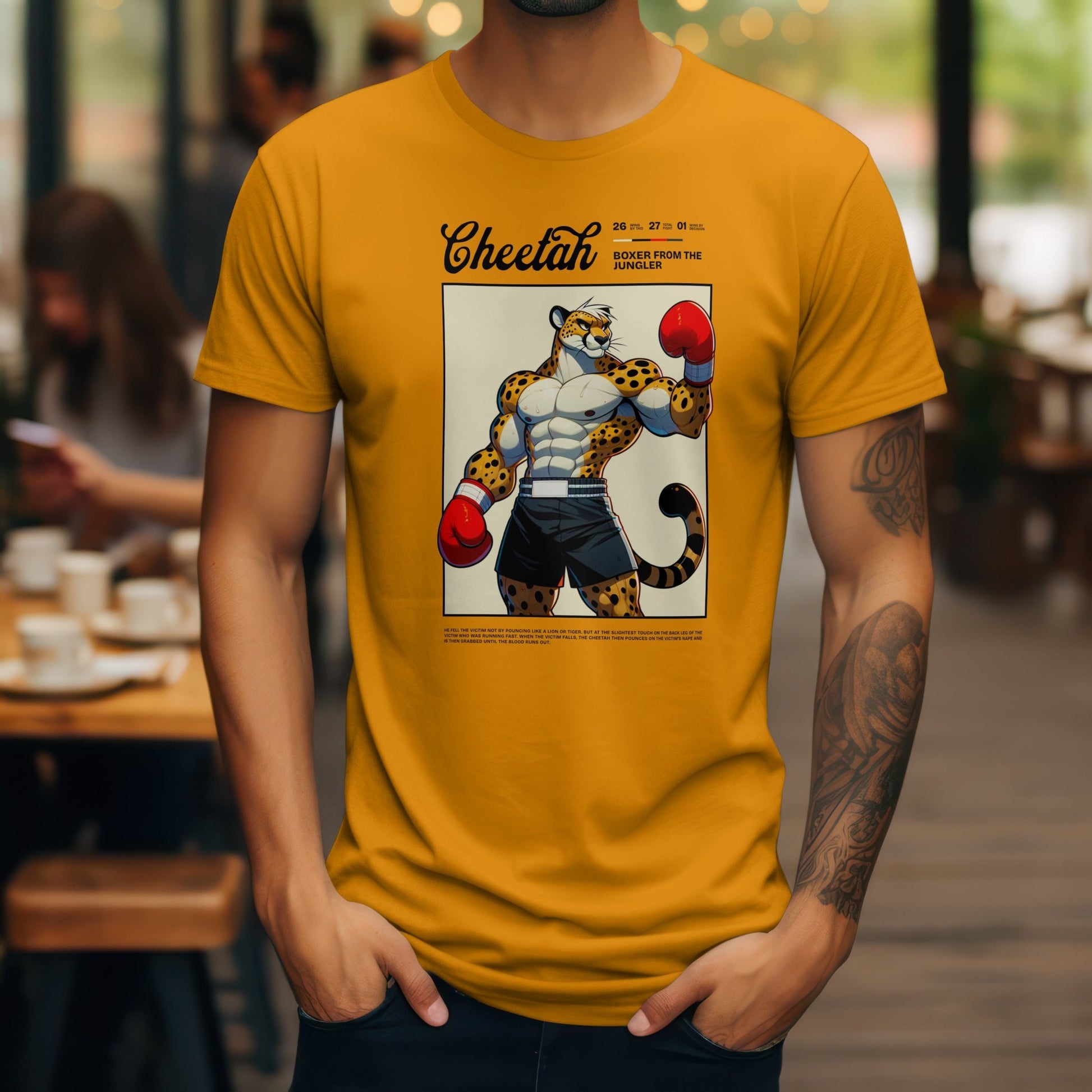 Cheetah Boxer T-Shirt - Cardinal - T-Shirts Online