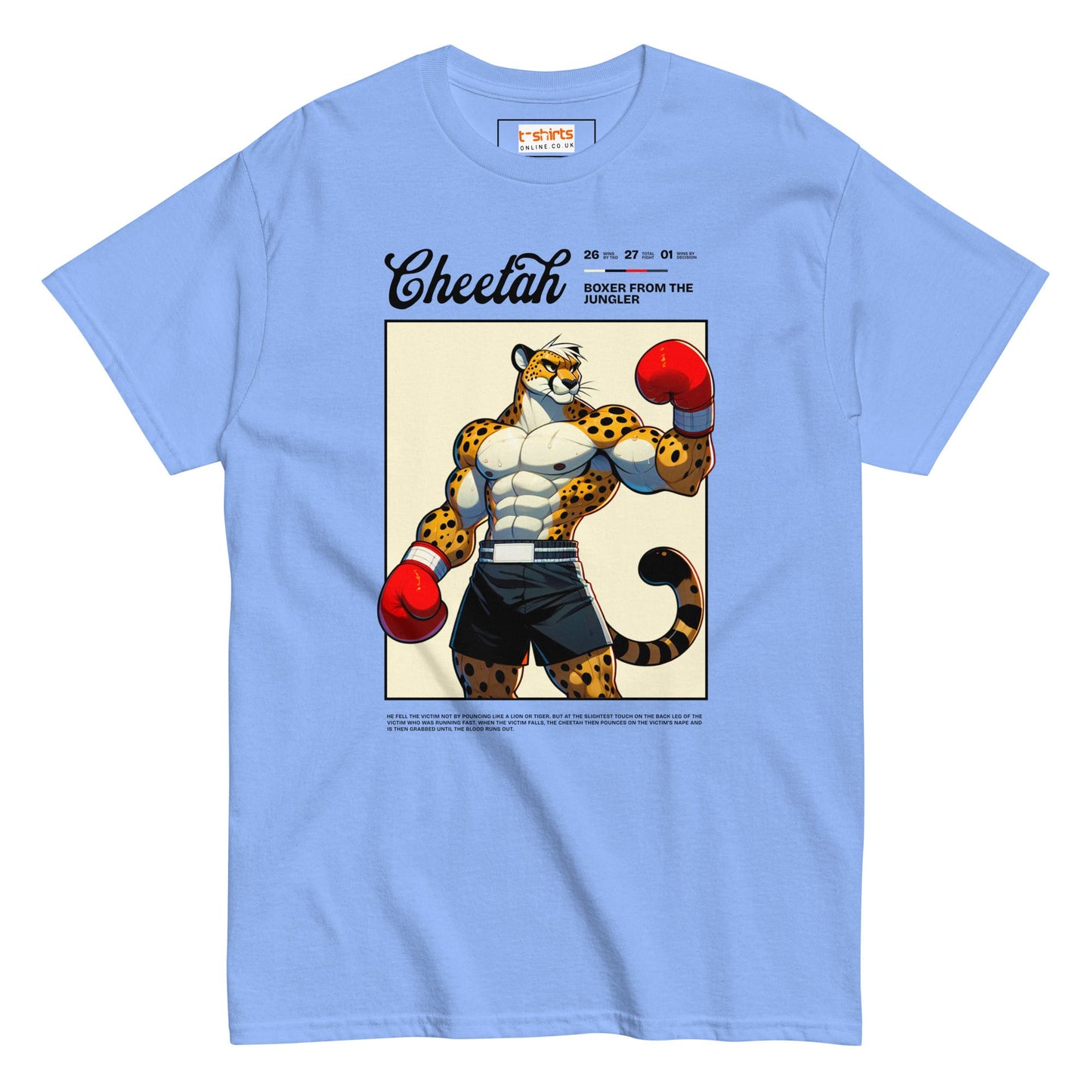 Cheetah Boxer T-Shirt - Carolina Blue - T-Shirts Online