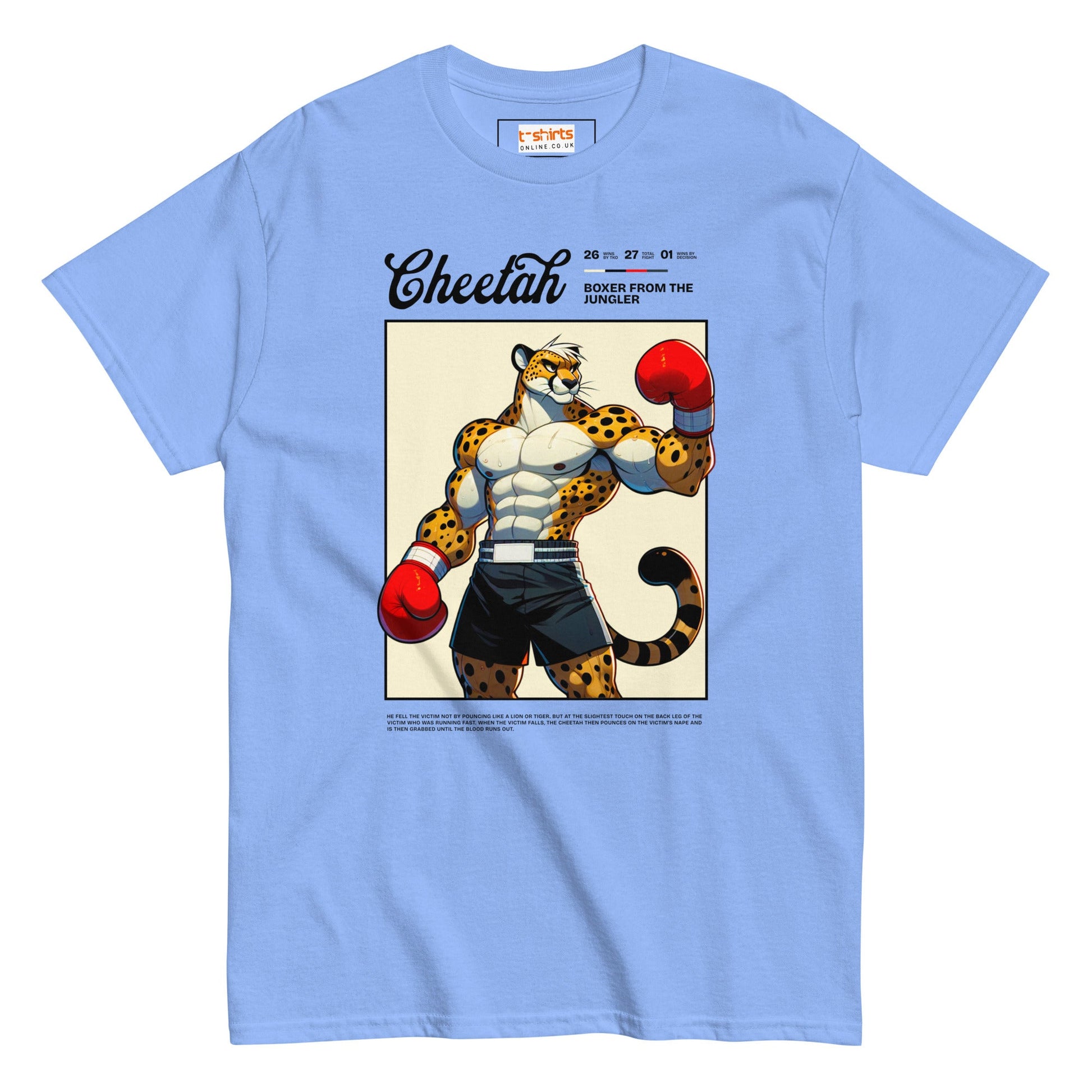 Cheetah Boxer T-Shirt - Carolina Blue - T-Shirts Online