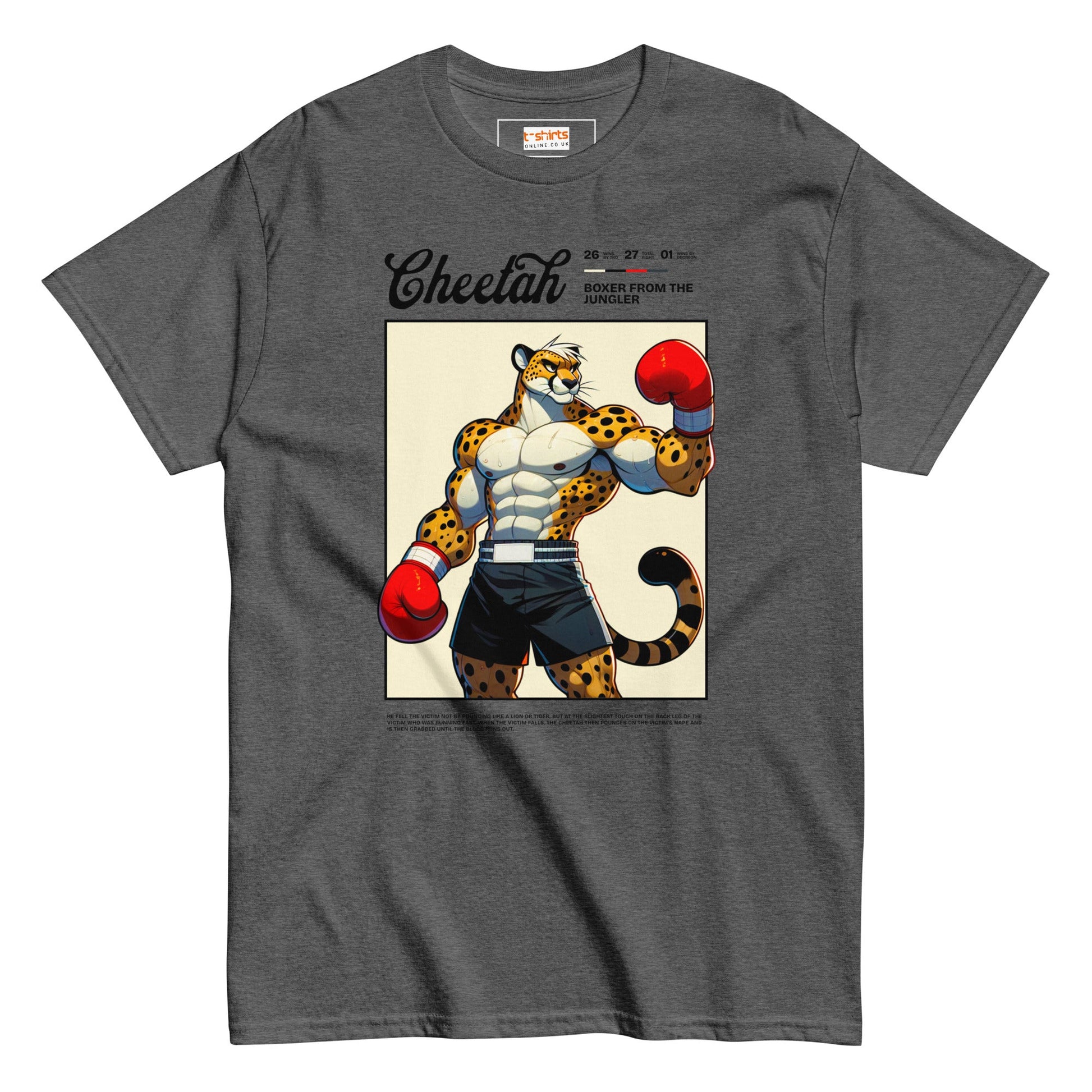 Cheetah Boxer T-Shirt - Dark Heather - T-Shirts Online