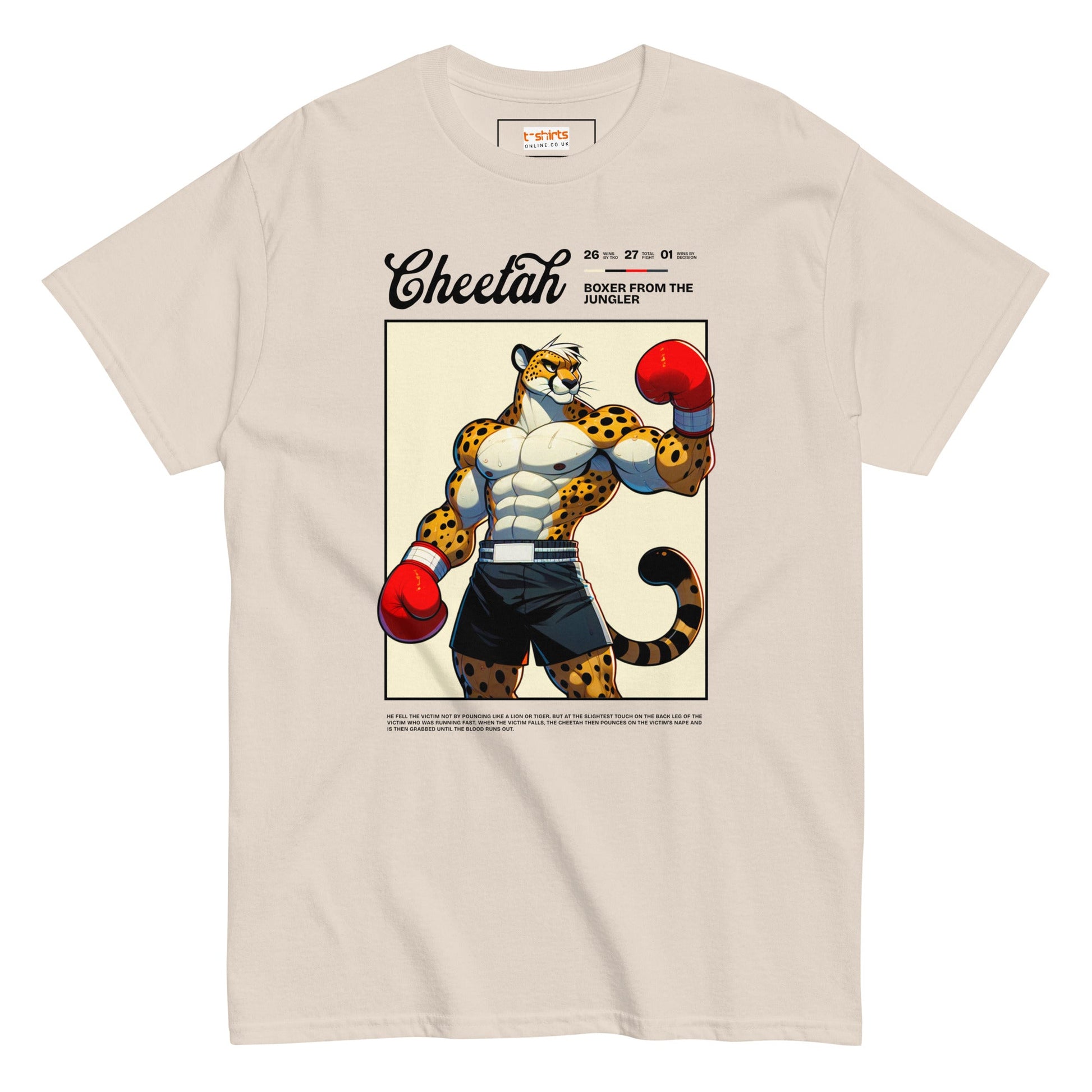 Cheetah Boxer T-Shirt - Natural - T-Shirts Online