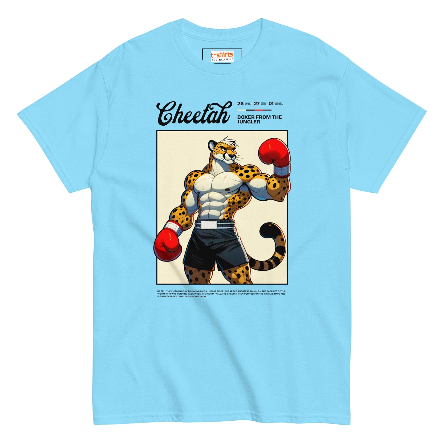Cheetah Boxer T-Shirt - Sky - T-Shirts Online