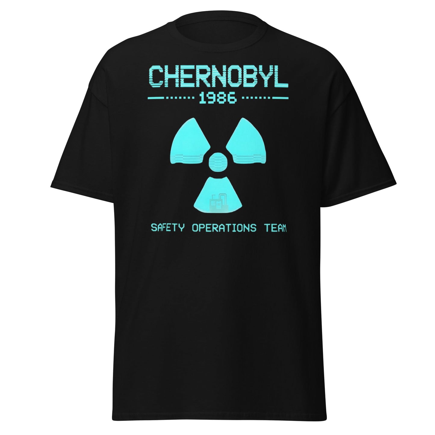 Chernobyl 1986 Safety Team Retro Neon Pixel Art T-Shirt - Black - T-Shirts Online