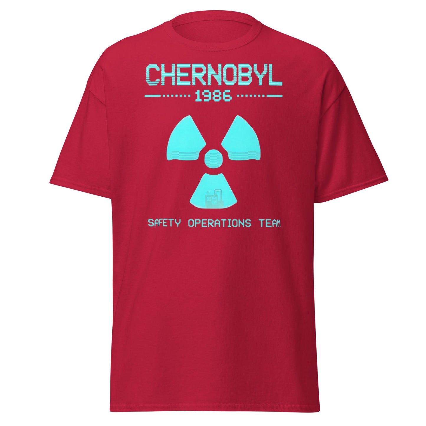 Chernobyl 1986 Safety Team Retro Neon Pixel Art T-Shirt - Cardinal - T-Shirts Online