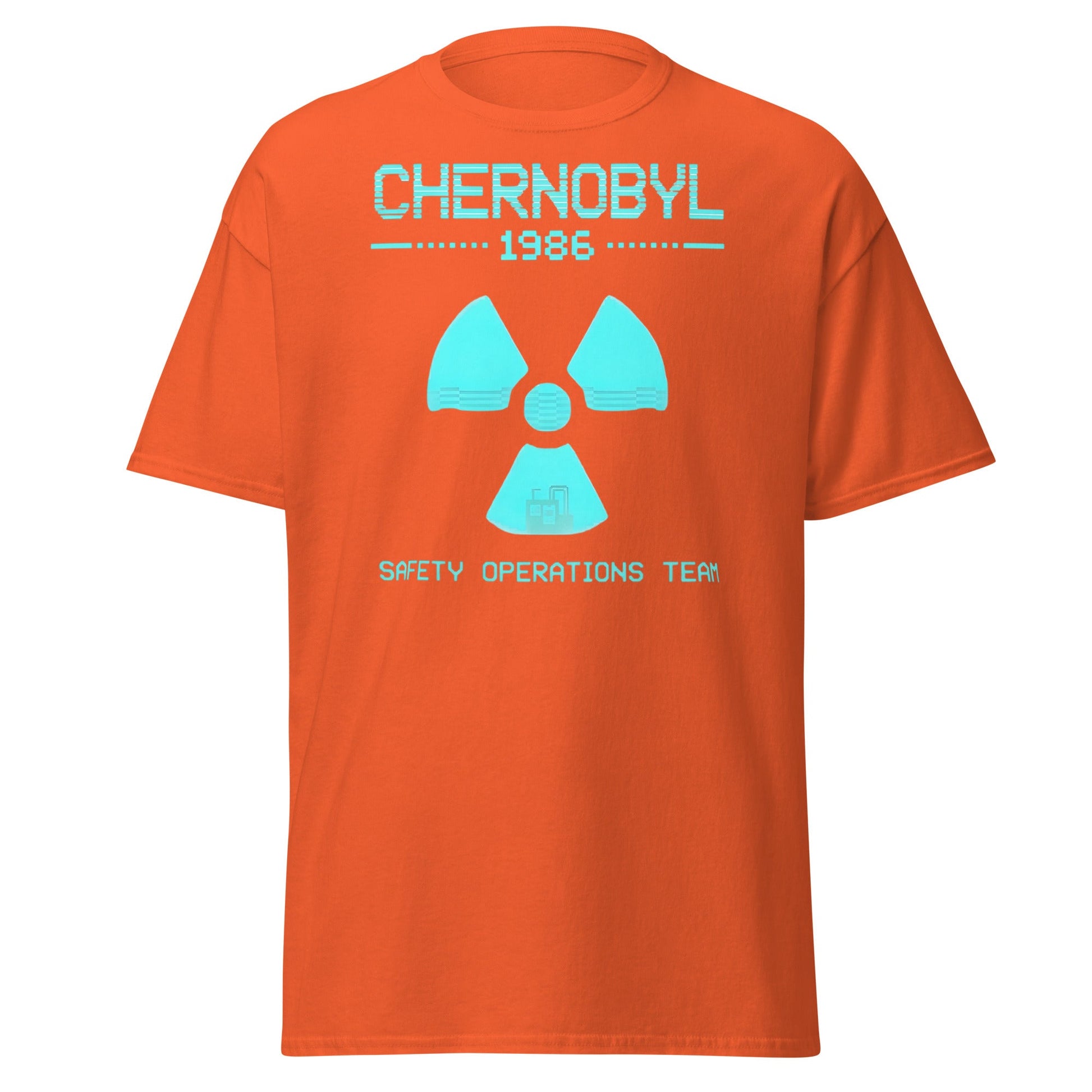 Chernobyl 1986 Safety Team Retro Neon Pixel Art T-Shirt - Orange - T-Shirts Online