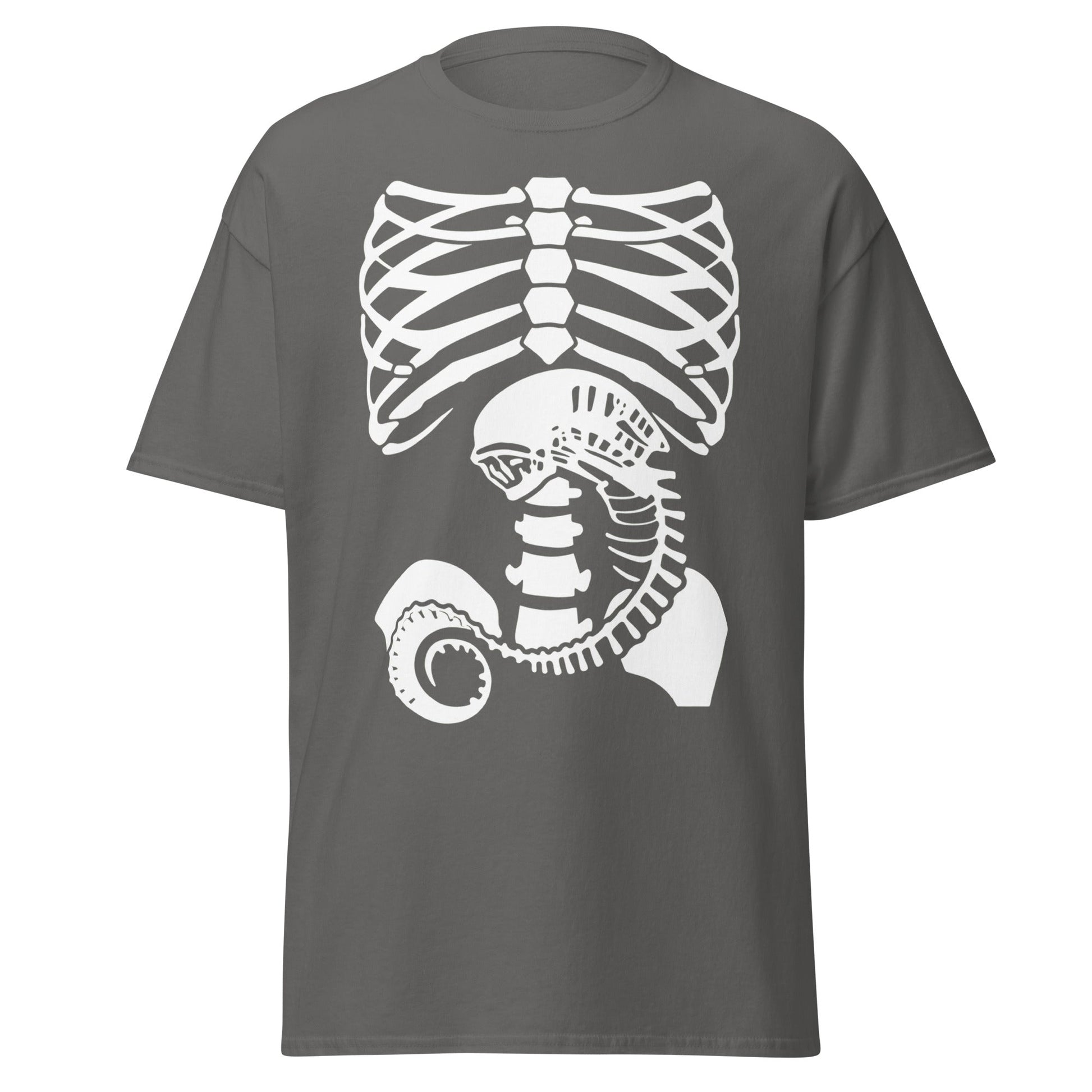 Chestburster Rib Cage Alien Horror Movie T-Shirt - Charcoal - T-Shirts Online