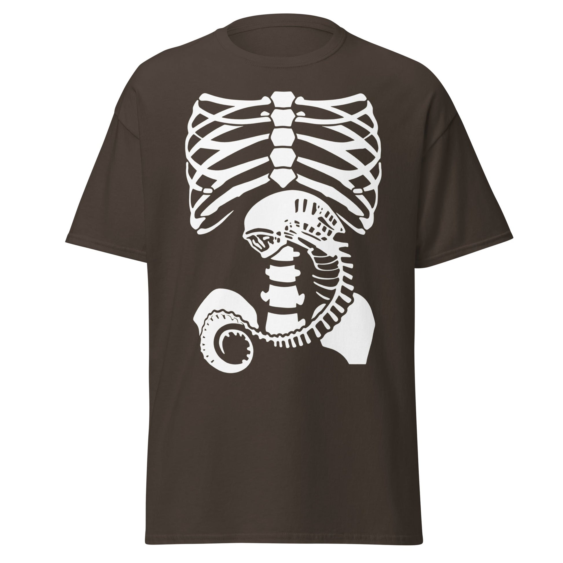 Chestburster Rib Cage Alien Horror Movie T-Shirt - Dark Chocolate - T-Shirts Online