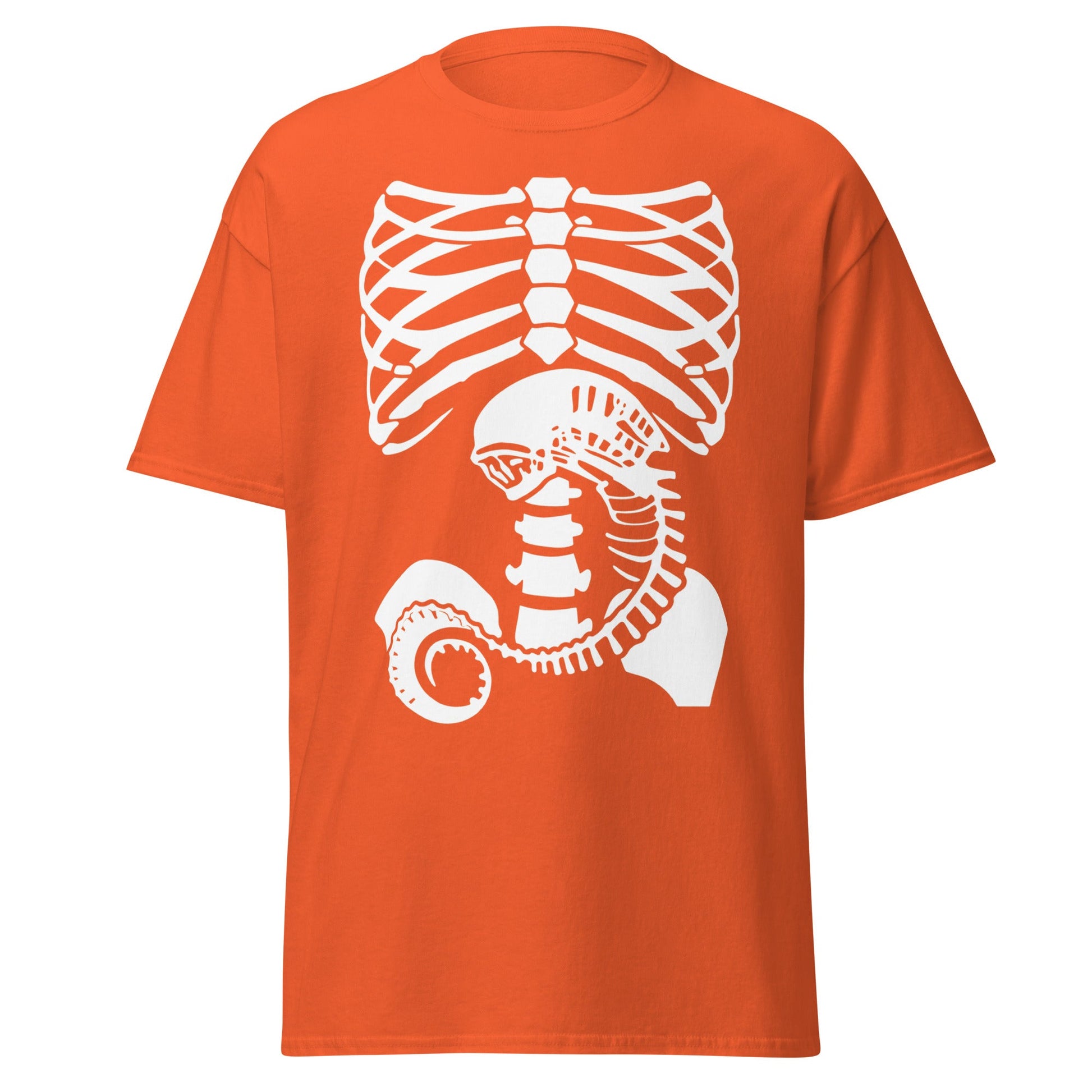 Chestburster Rib Cage Alien Horror Movie T-Shirt - Orange - T-Shirts Online