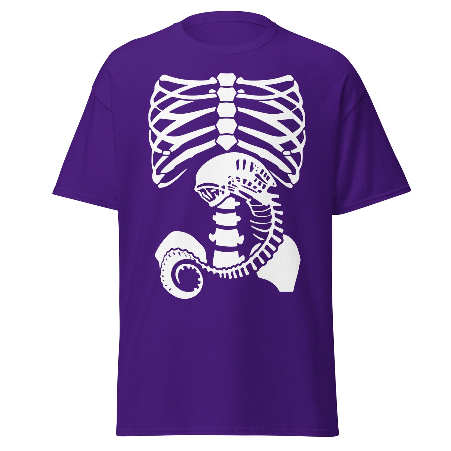 Chestburster Rib Cage Alien Horror Movie T-Shirt - Purple - T-Shirts Online