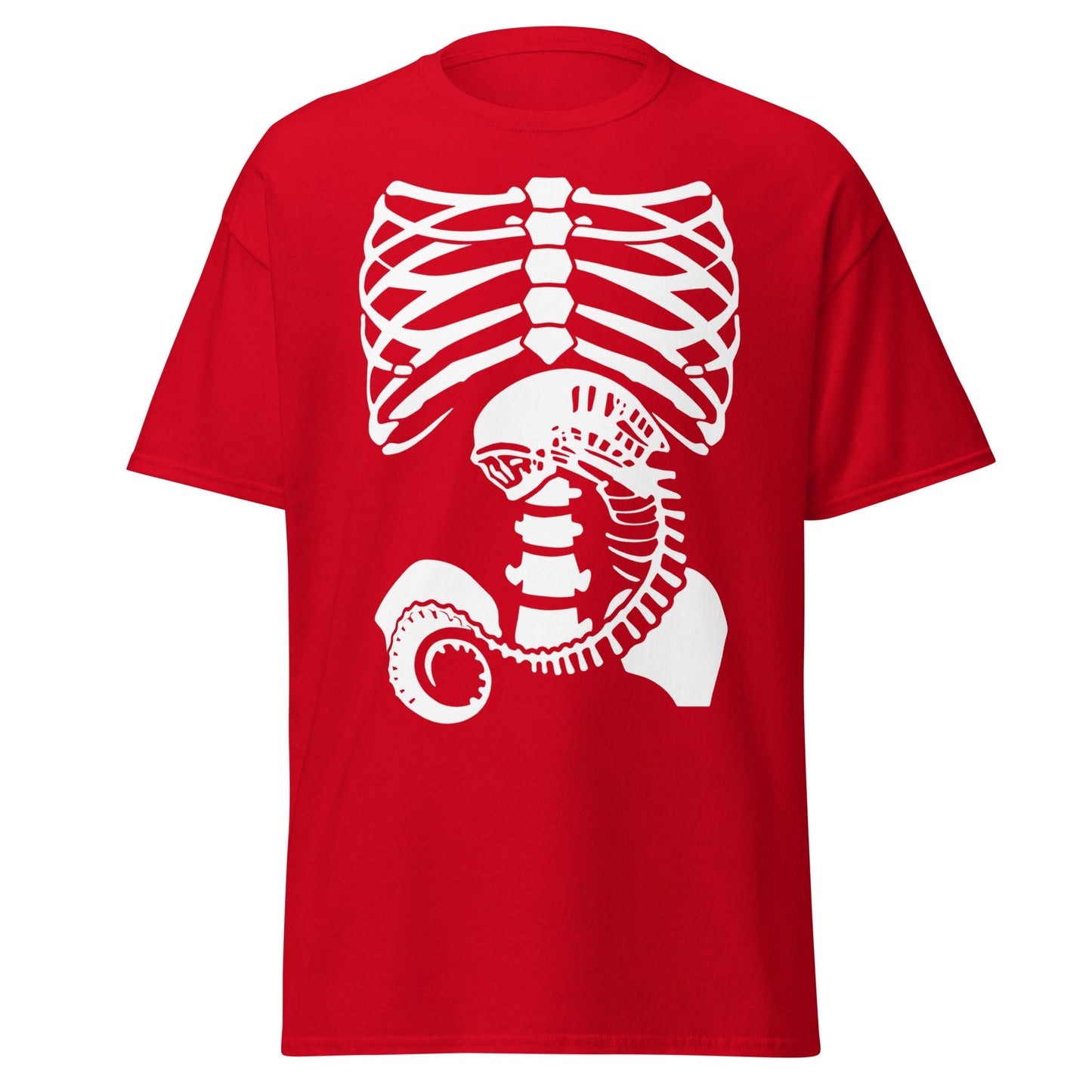 Chestburster Rib Cage Alien Horror Movie T-Shirt - Red - T-Shirts Online