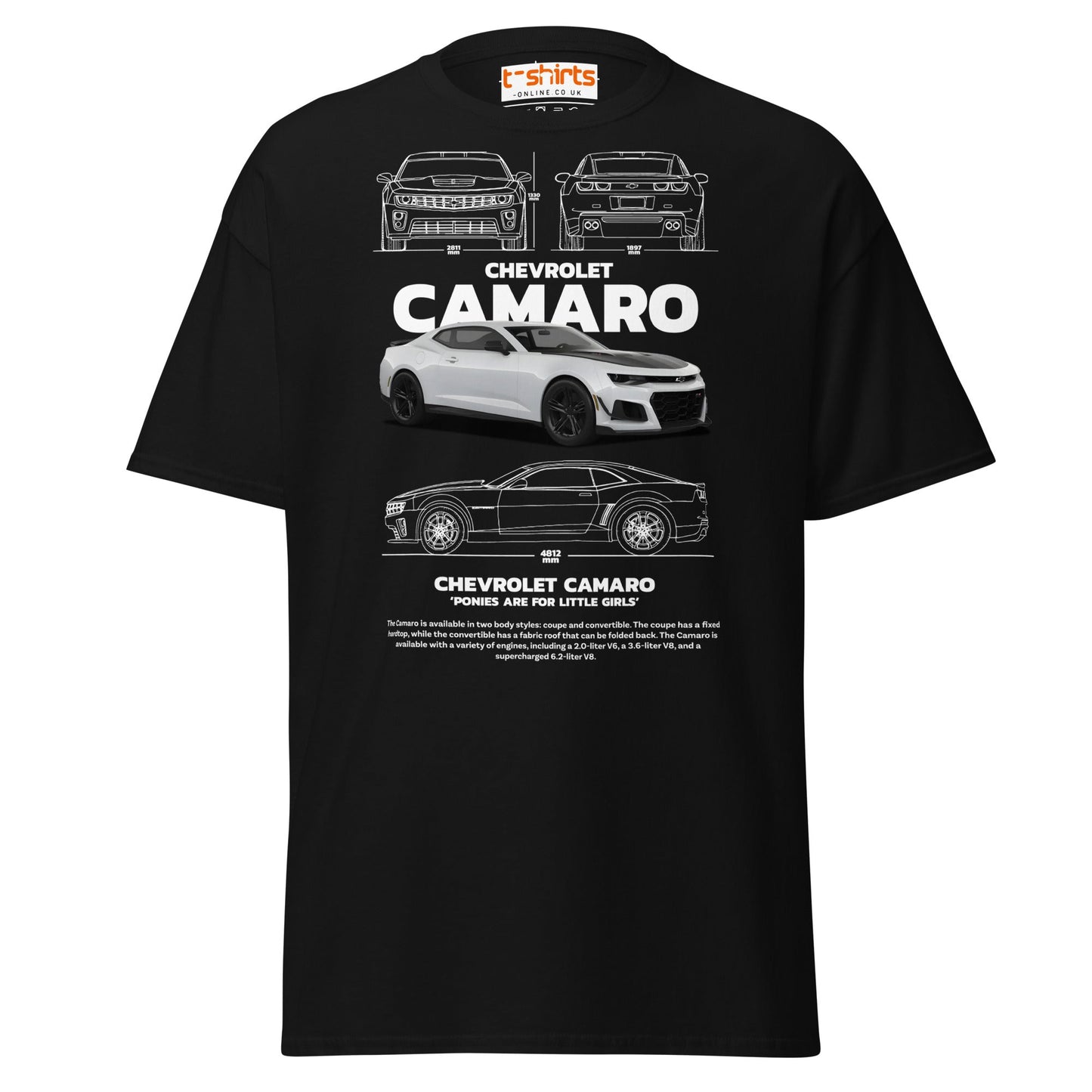 Chevrolet Camaro T-Shirt | American Muscle Car Tee - Black - T-Shirts Online