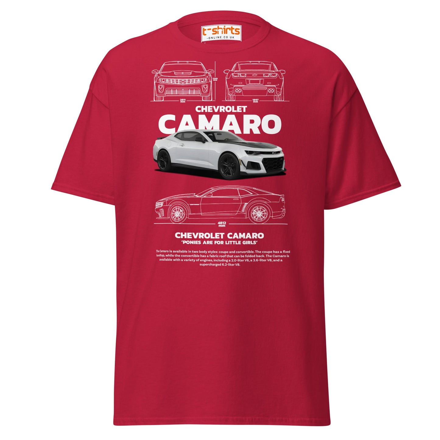 Chevrolet Camaro T-Shirt | American Muscle Car Tee - Cardinal - T-Shirts Online