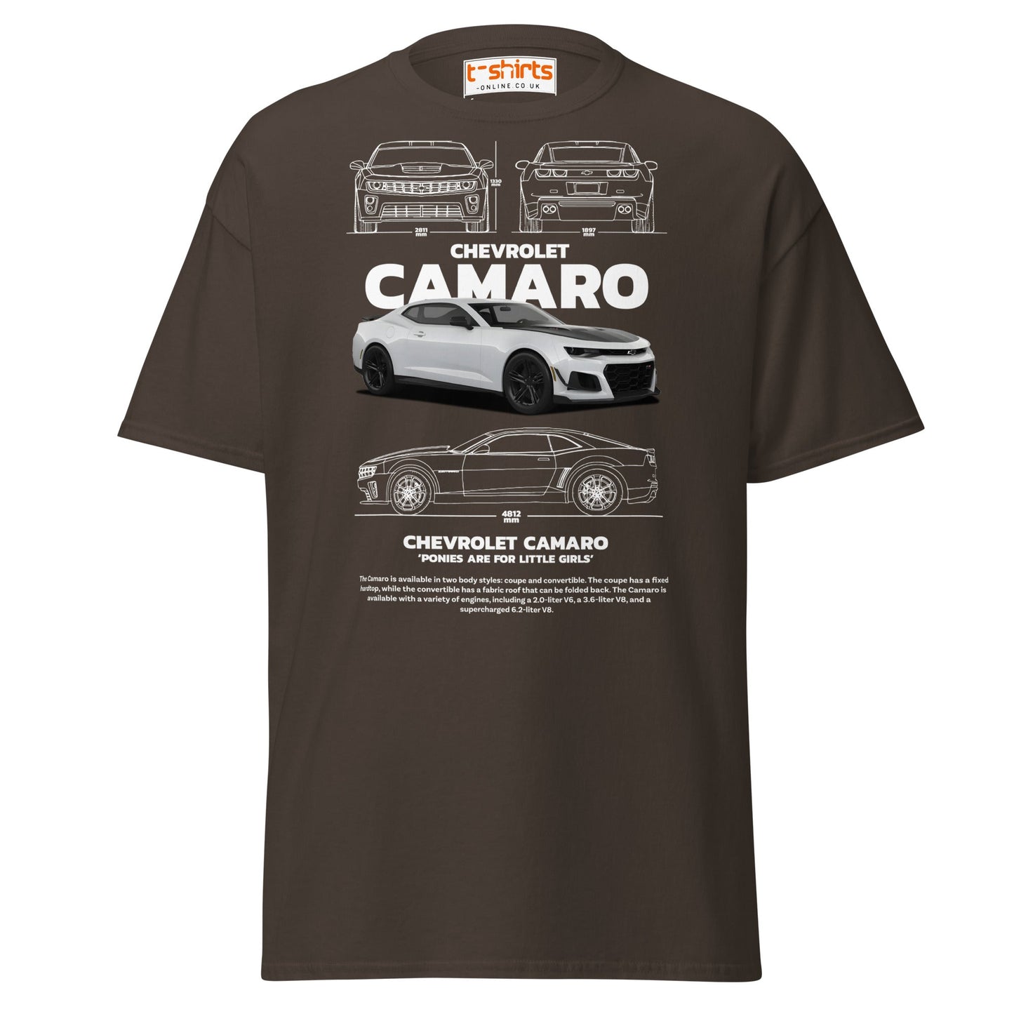 Chevrolet Camaro T-Shirt | American Muscle Car Tee - Dark Chocolate - T-Shirts Online