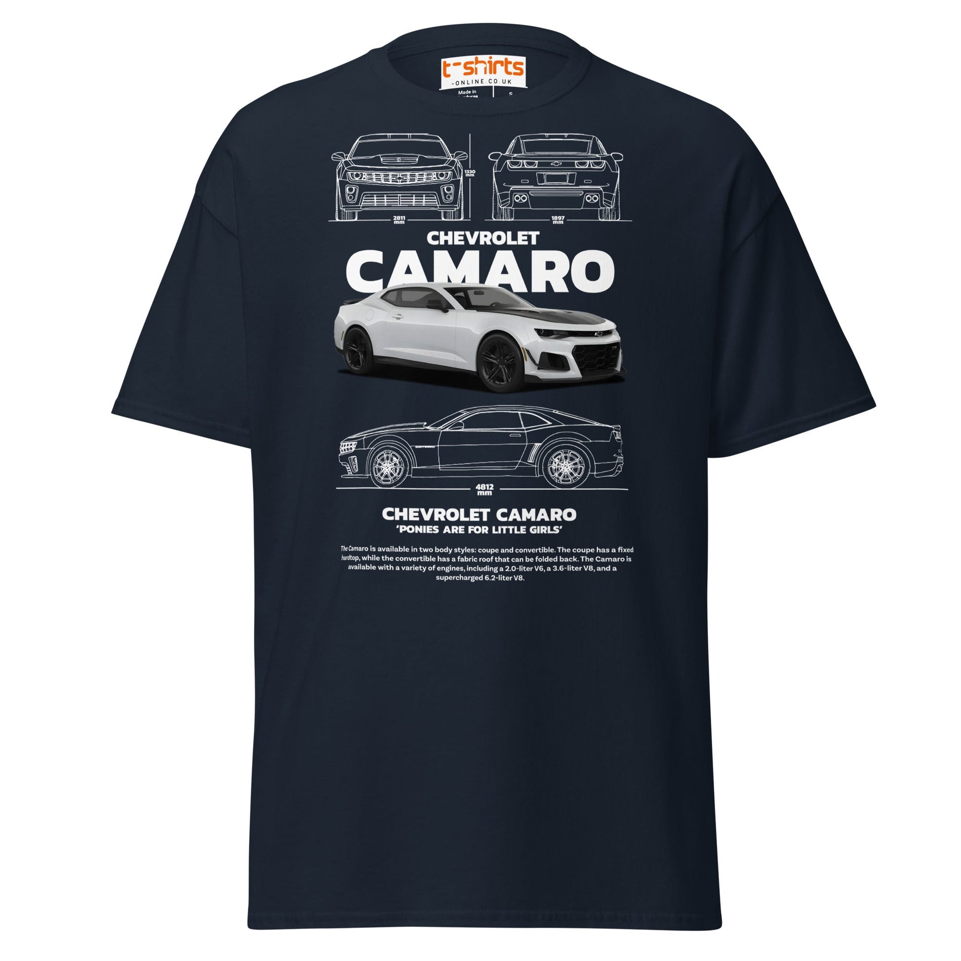Chevrolet Camaro T-Shirt | American Muscle Car Tee - Navy - T-Shirts Online