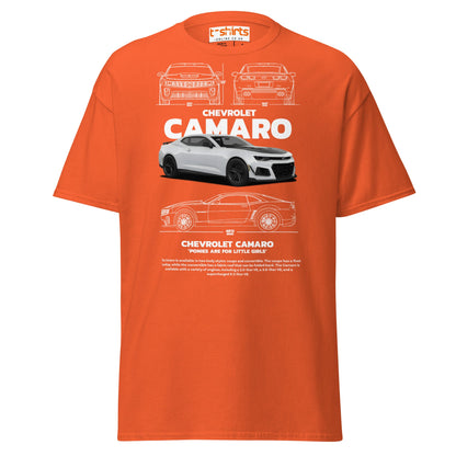 Chevrolet Camaro T-Shirt | American Muscle Car Tee - Orange - T-Shirts Online