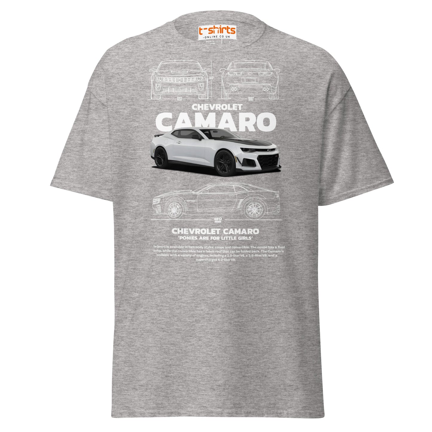 Chevrolet Camaro T-Shirt | American Muscle Car Tee - Sport Grey - T-Shirts Online