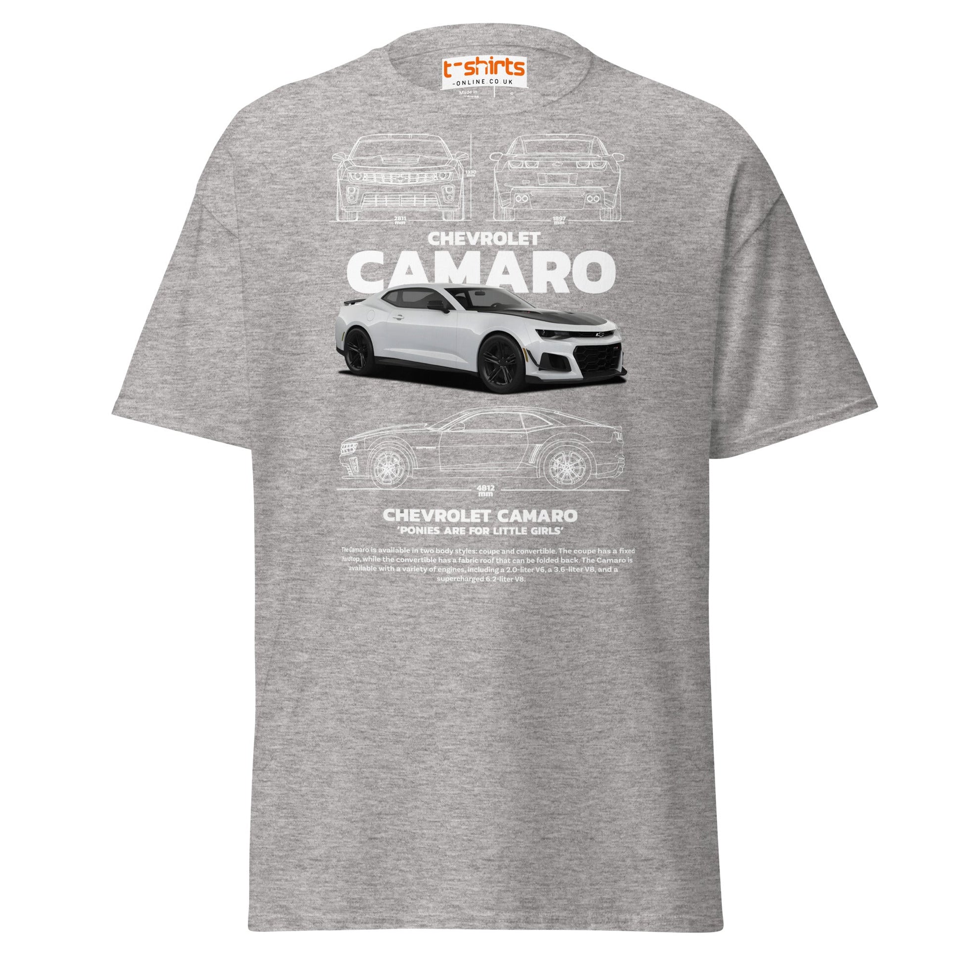 Chevrolet Camaro T-Shirt | American Muscle Car Tee - Sport Grey - T-Shirts Online