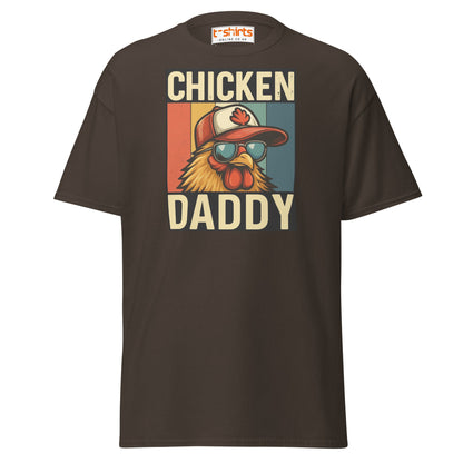 Chicken Daddy Retro Funny Graphic T-Shirt - Dark Chocolate - T-Shirts Online
