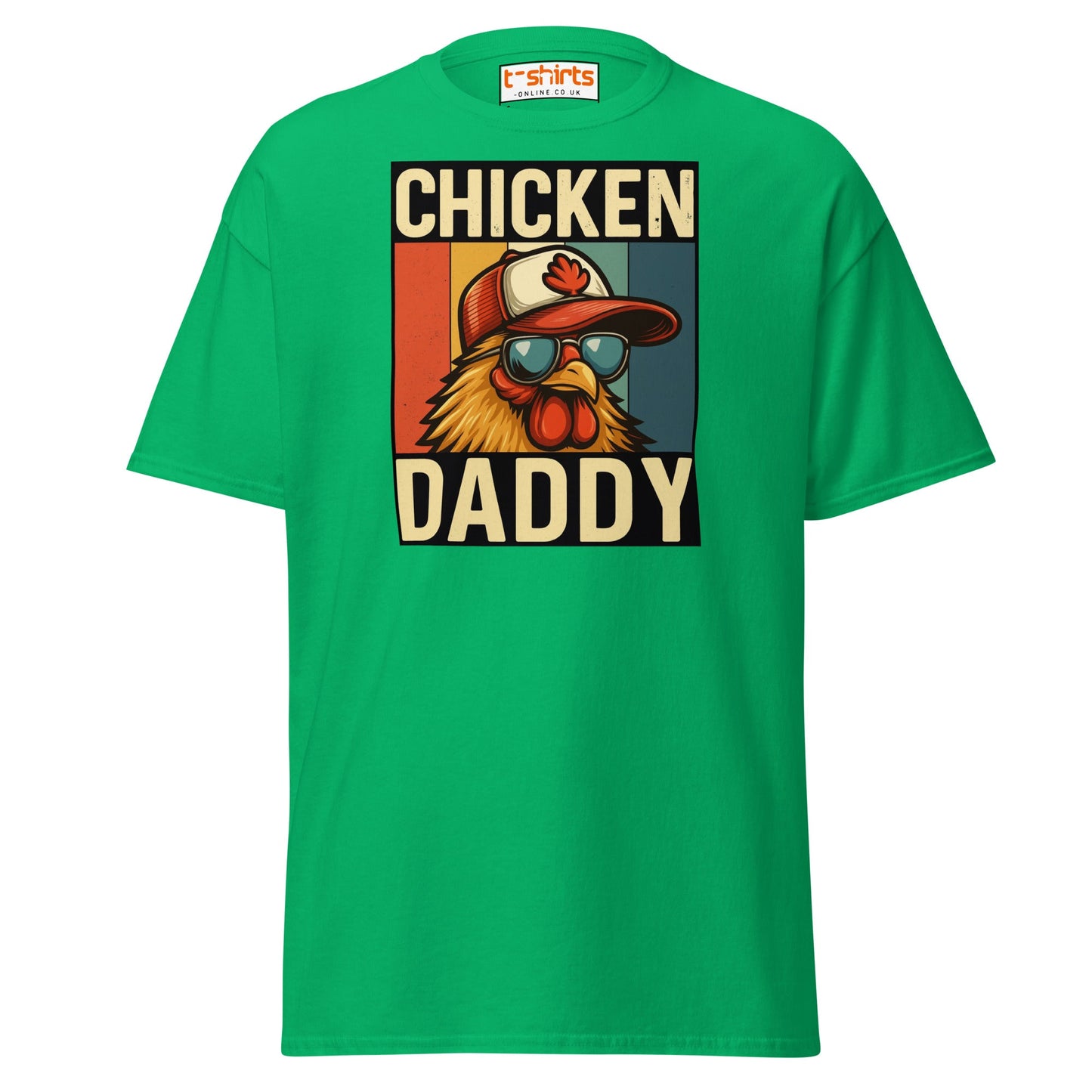 Chicken Daddy Retro Funny Graphic T-Shirt - Irish Green - T-Shirts Online
