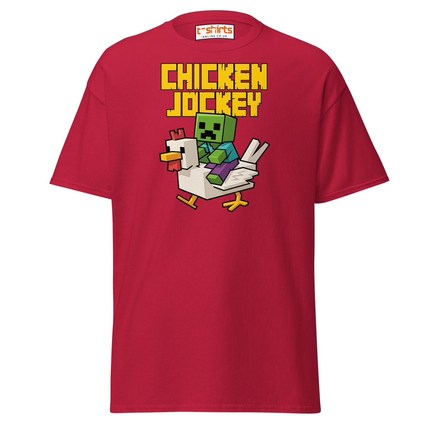 Chicken Jockey Pixel Gamer T-Shirt - Cardinal - T-Shirts Online