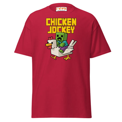 Chicken Jockey Pixel Gamer T-Shirt - Cardinal - T-Shirts Online