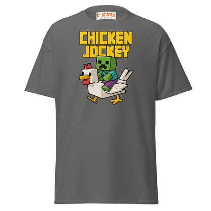 Chicken Jockey Pixel Gamer T-Shirt - Charcoal - T-Shirts Online