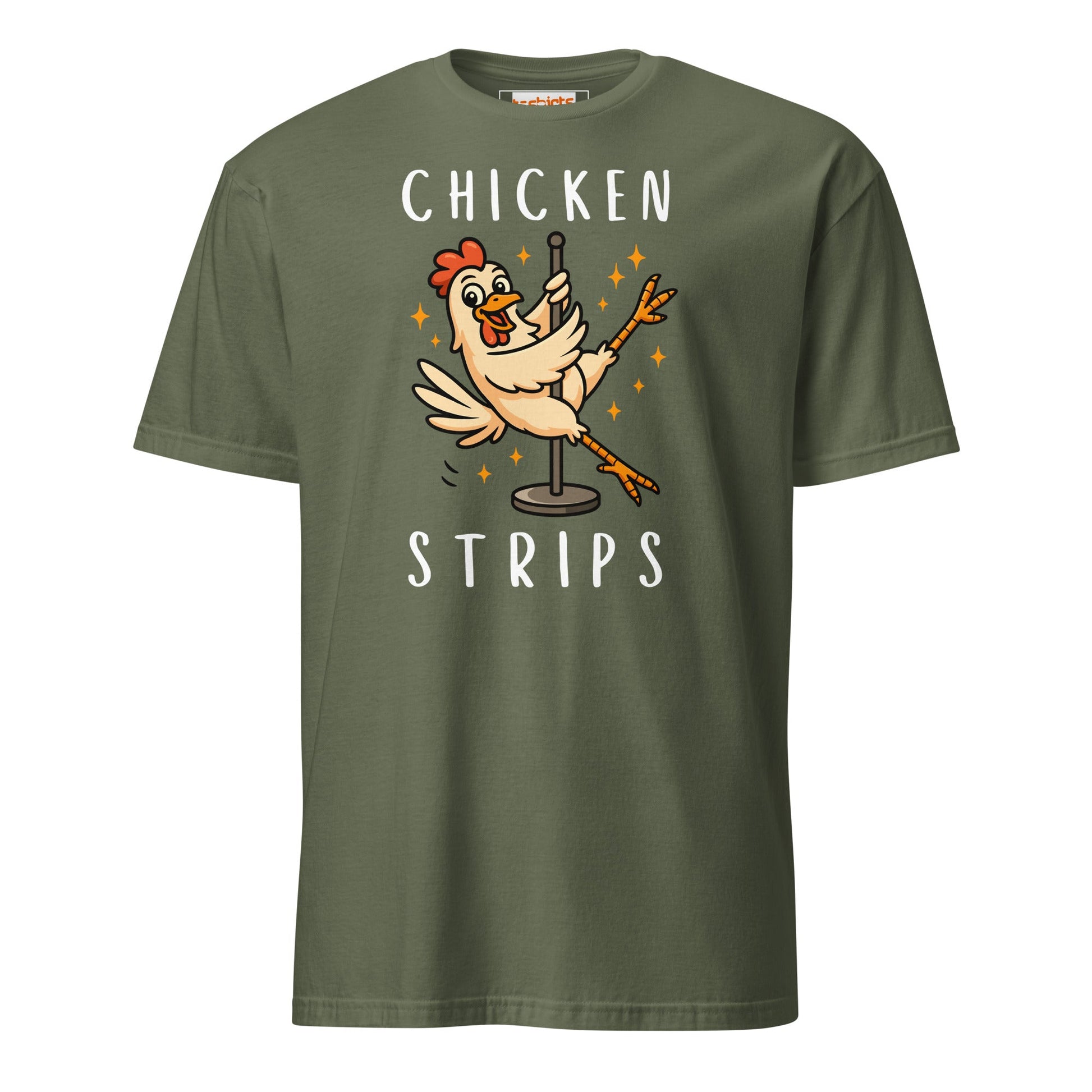 Chicken Strips T-Shirt | Unisex Softstyle T-Shirt - Military Green - T-Shirts Online