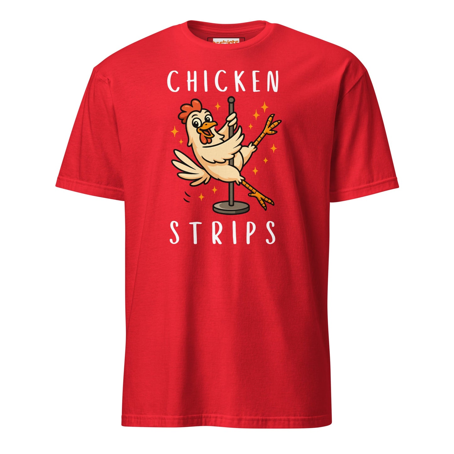 Chicken Strips T-Shirt | Unisex Softstyle T-Shirt - Red - T-Shirts Online