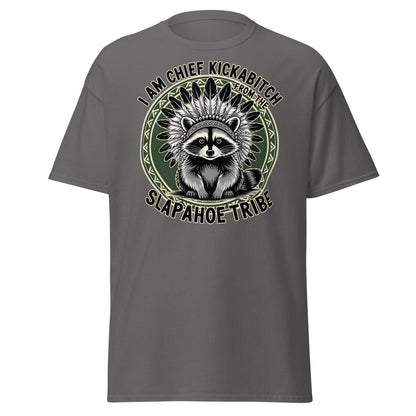 Chief Kickabitch Slapahoe Tribe T-Shirt - Charcoal - T-Shirts Online