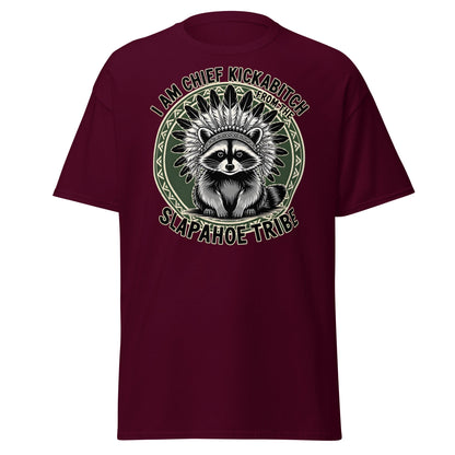 Chief Kickabitch Slapahoe Tribe T-Shirt - Maroon - T-Shirts Online