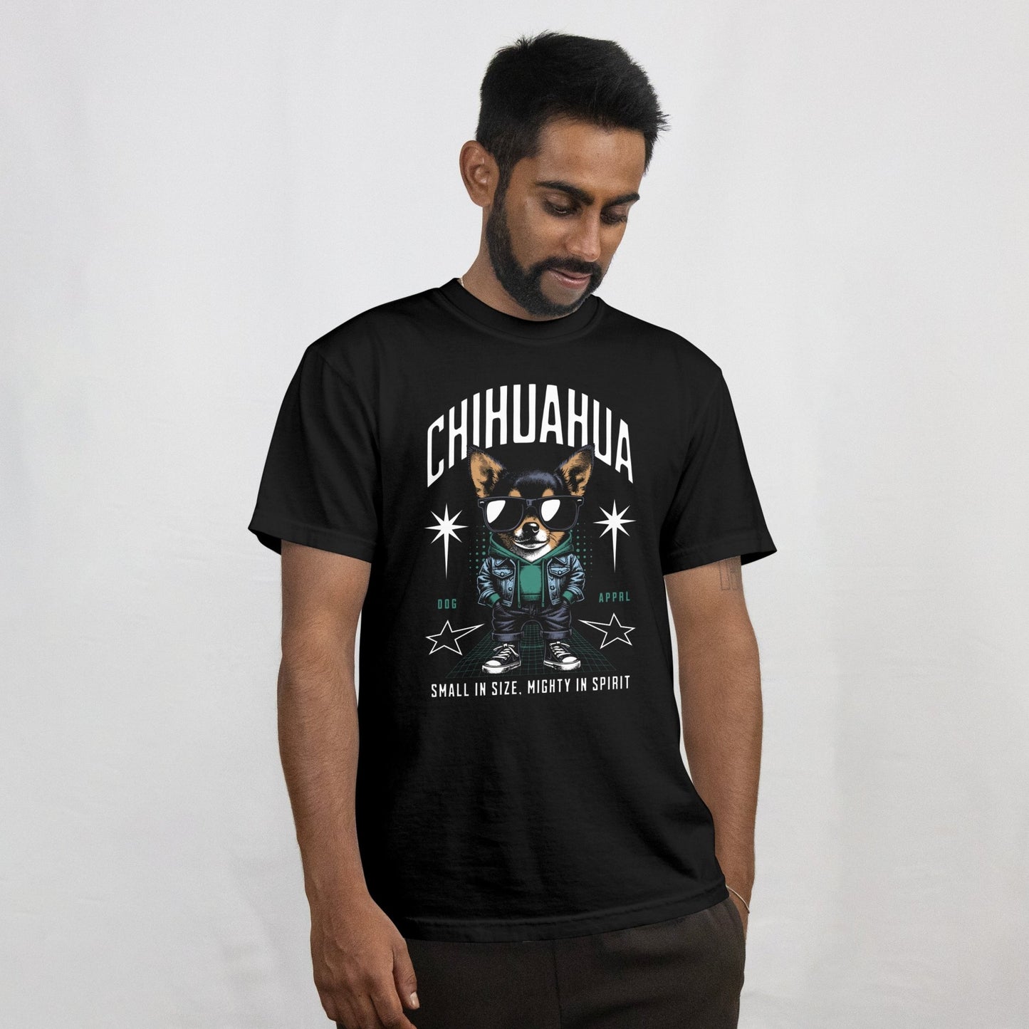 Chihuahua T-Shirt | Small and Mighty T-Shirt - Black - T-Shirts Online