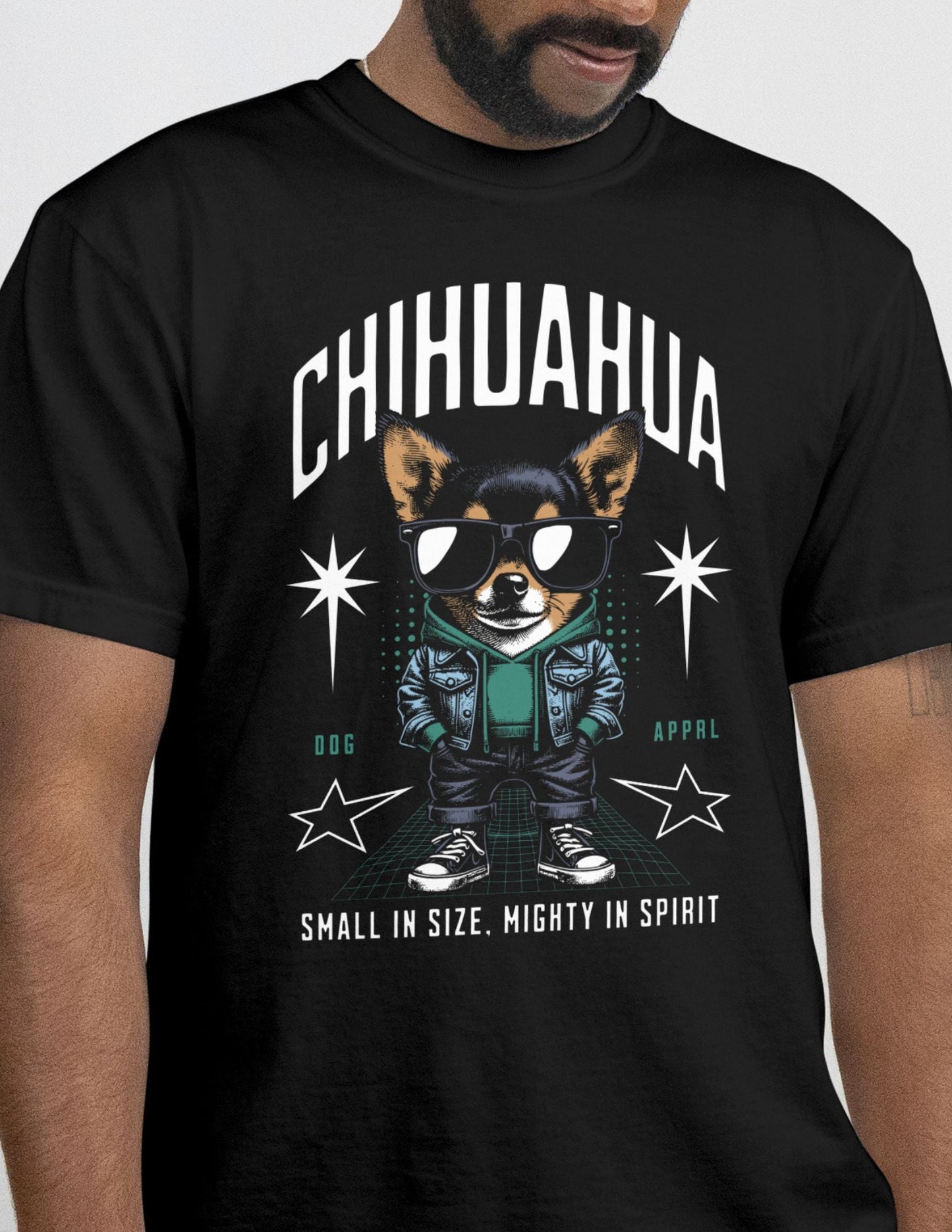 Chihuahua T-Shirt | Small and Mighty T-Shirt - Black - T-Shirts Online