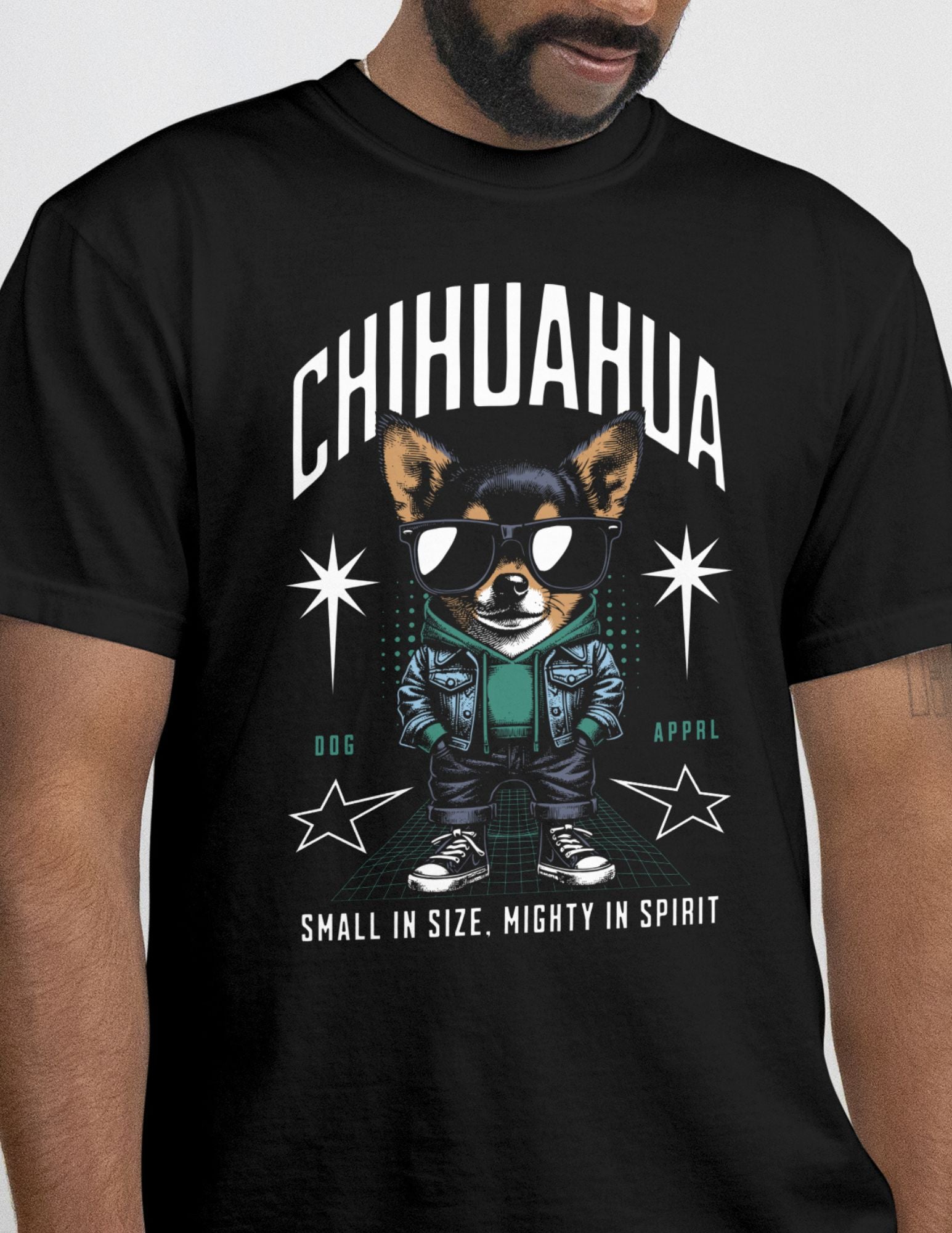 Chihuahua T-Shirt | Small and Mighty T-Shirt - Black - T-Shirts Online