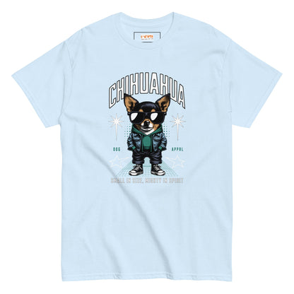 Chihuahua T-Shirt | Small and Mighty T-Shirt - Light Blue - T-Shirts Online