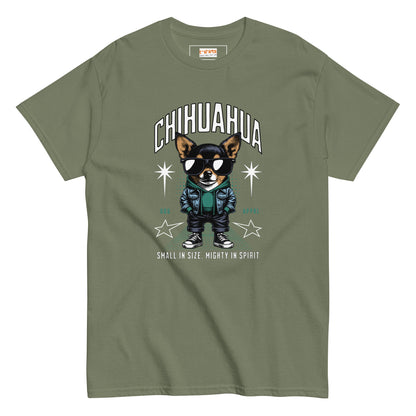 Chihuahua T-Shirt | Small and Mighty T-Shirt - Military Green - T-Shirts Online