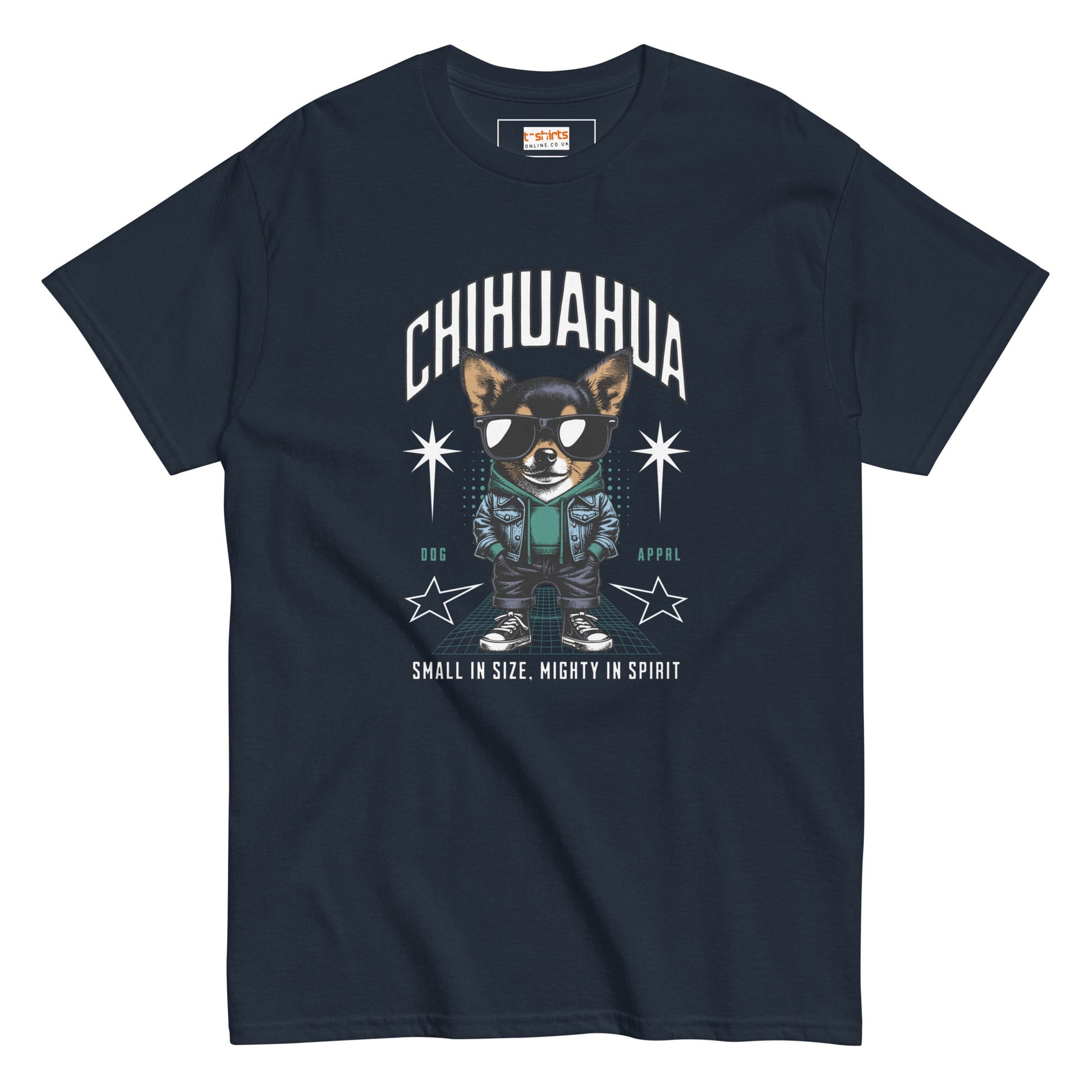Chihuahua T-Shirt | Small and Mighty T-Shirt - Navy - T-Shirts Online