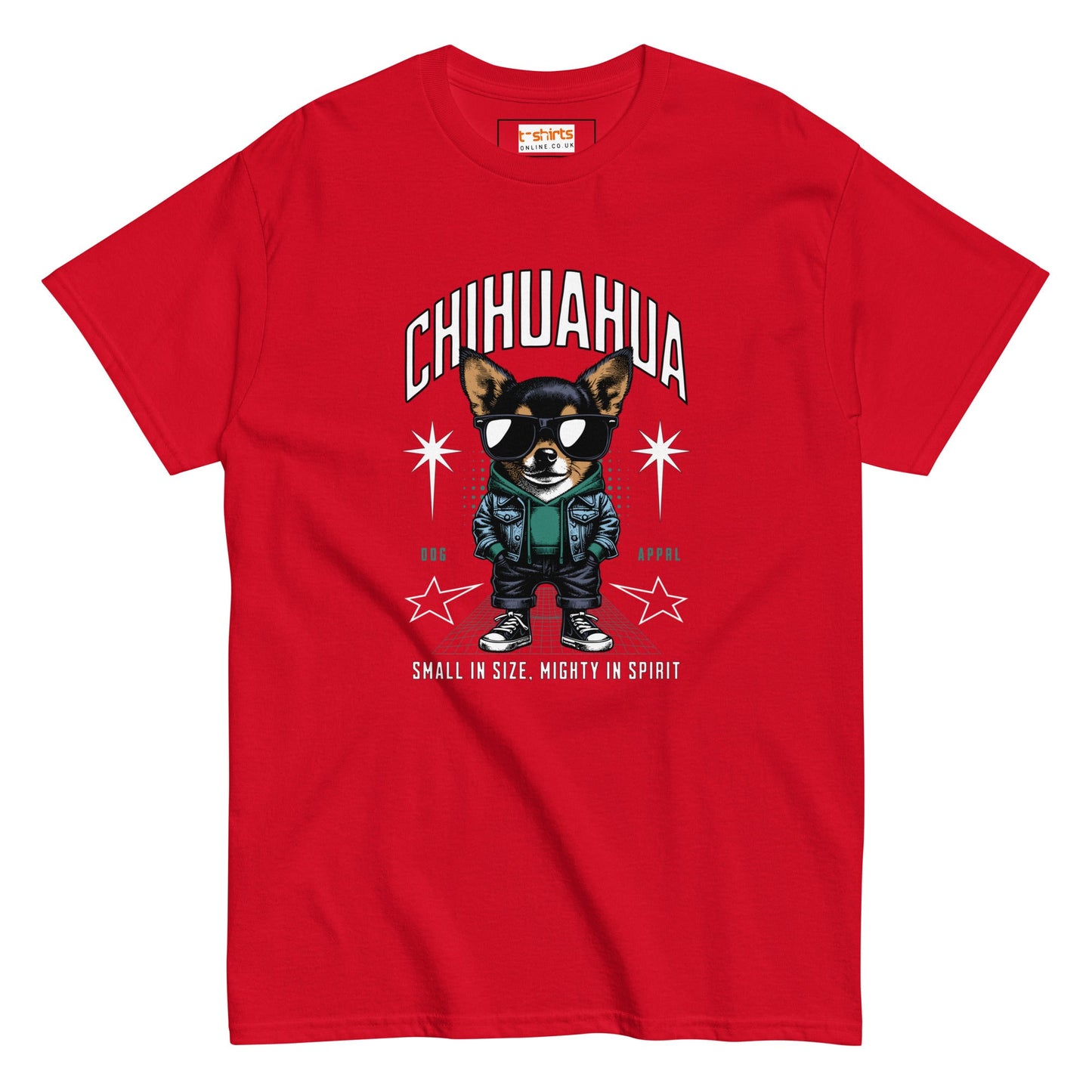 Chihuahua T-Shirt | Small and Mighty T-Shirt - Red - T-Shirts Online