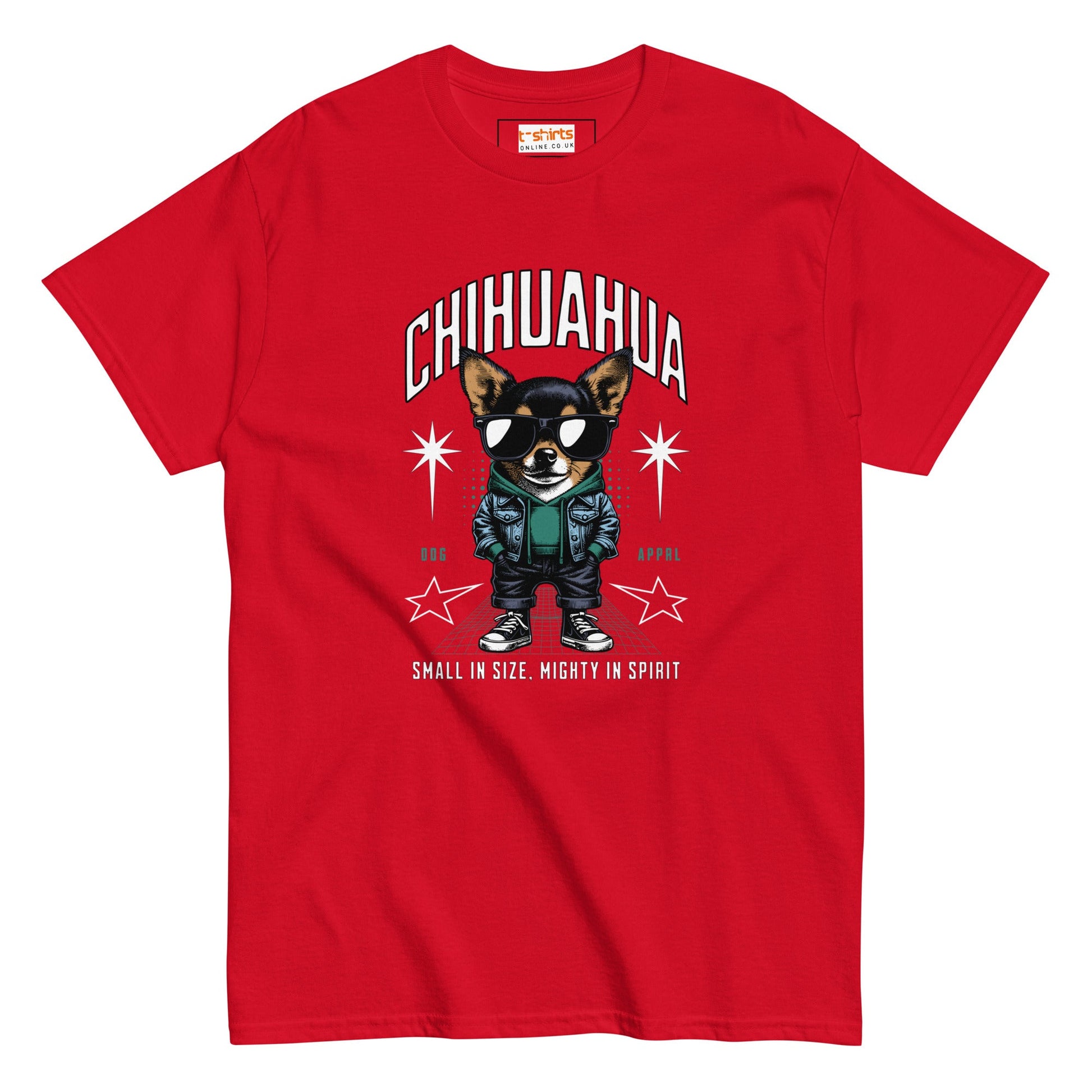 Chihuahua T-Shirt | Small and Mighty T-Shirt - Red - T-Shirts Online