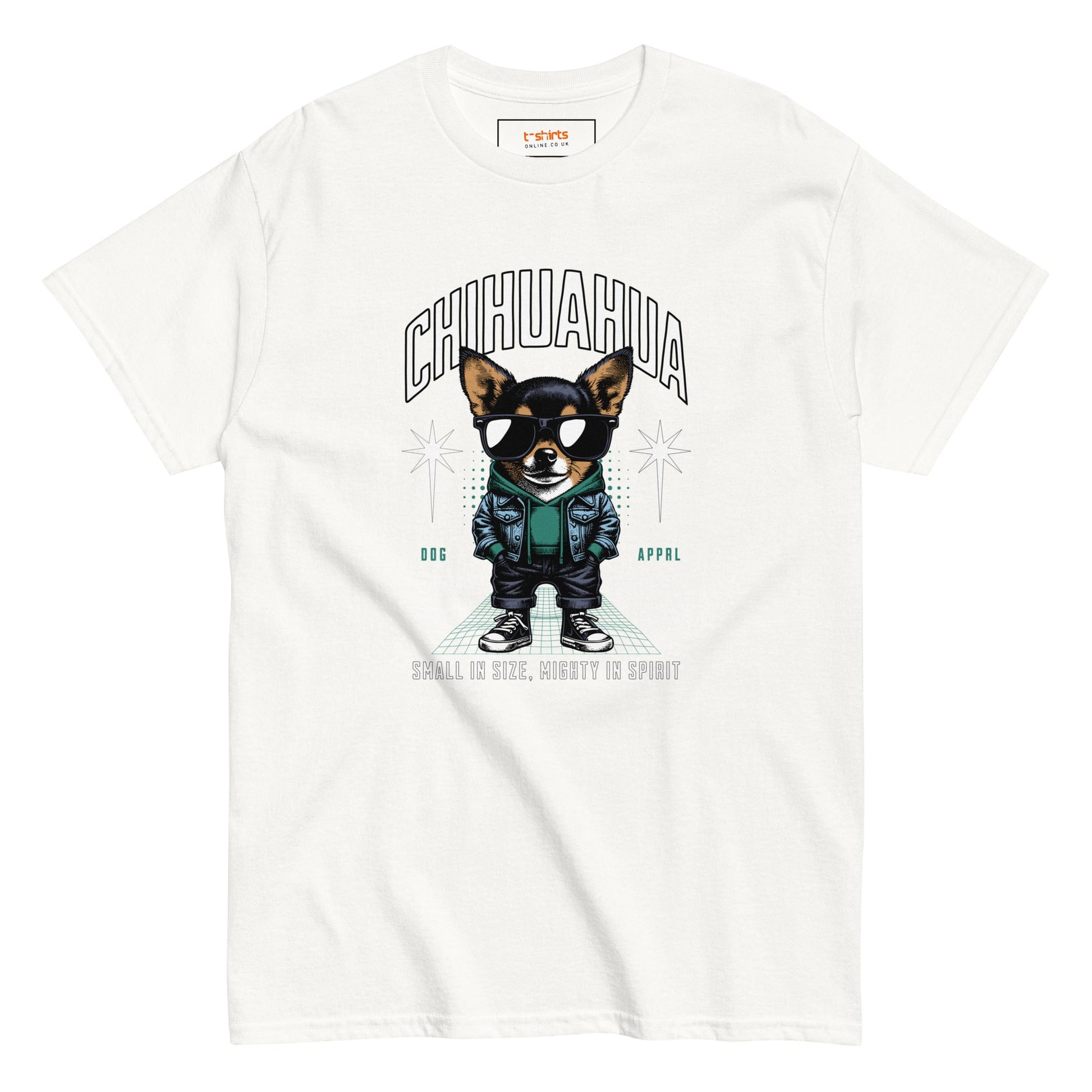 Chihuahua T-Shirt | Small and Mighty T-Shirt - White - T-Shirts Online