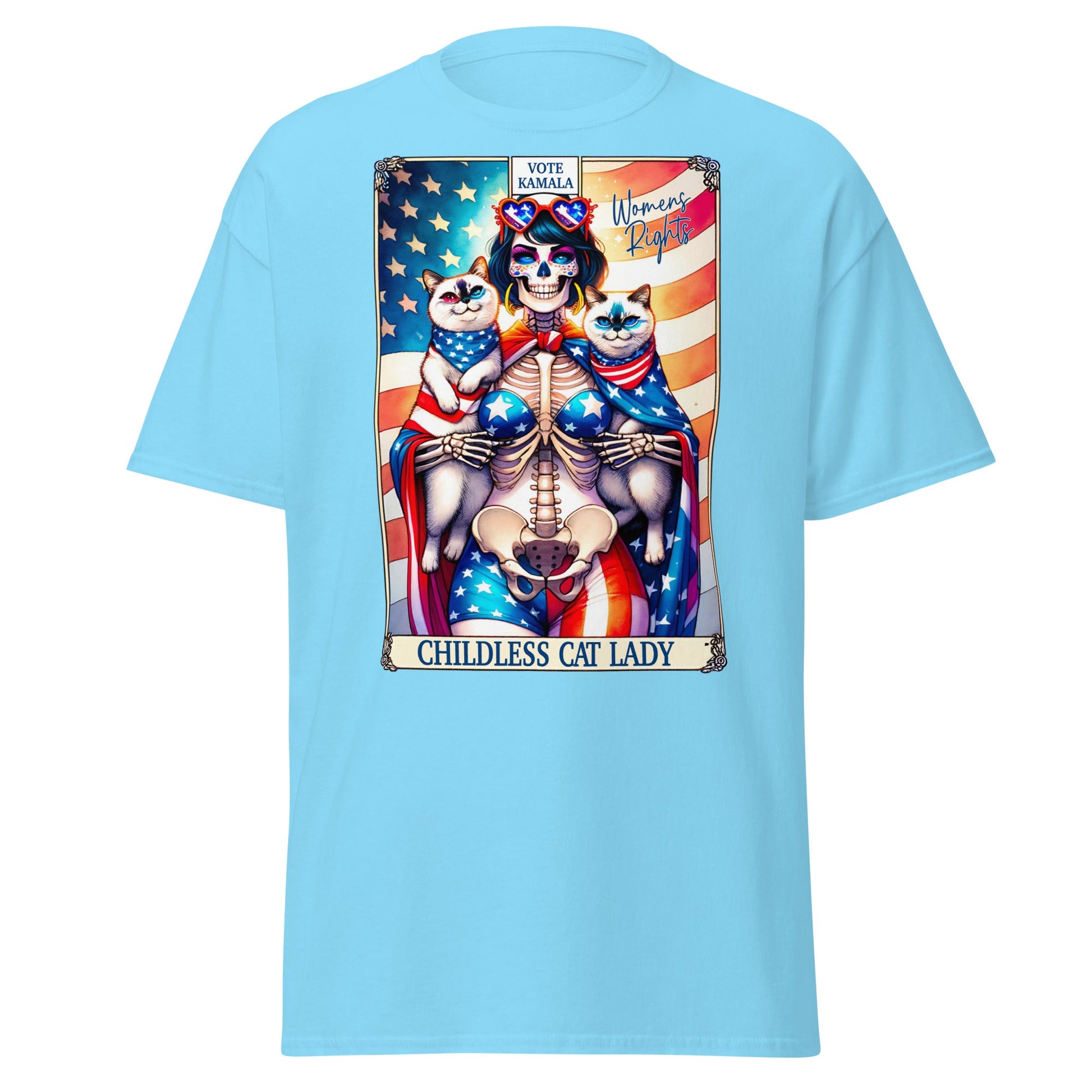 'Childless Cat Lady' Tarot | Tarot Card T-Shirt - Sky - T-Shirts Online