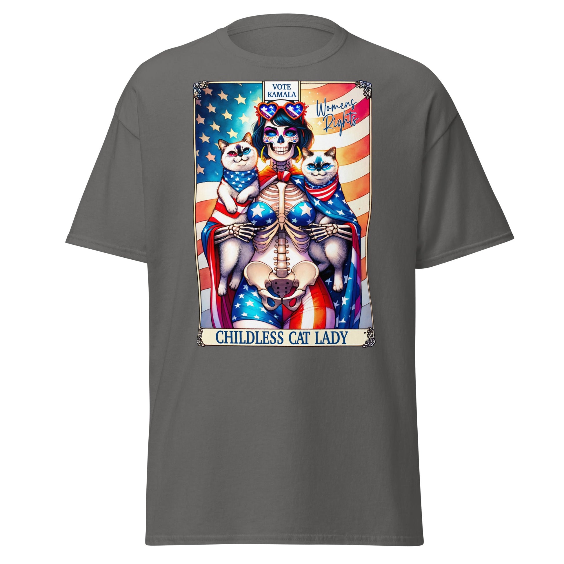 'Childless Cat Lady' Tarot | Tarot Card T-Shirt - Charcoal - T-Shirts Online